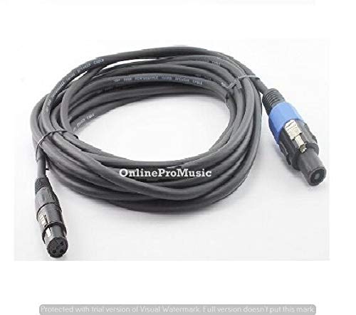 50ft Speakon Male to XLR Female Audio Cable - Professional PA System Extension for Live Sound, DJ Equipment & Studio Recording