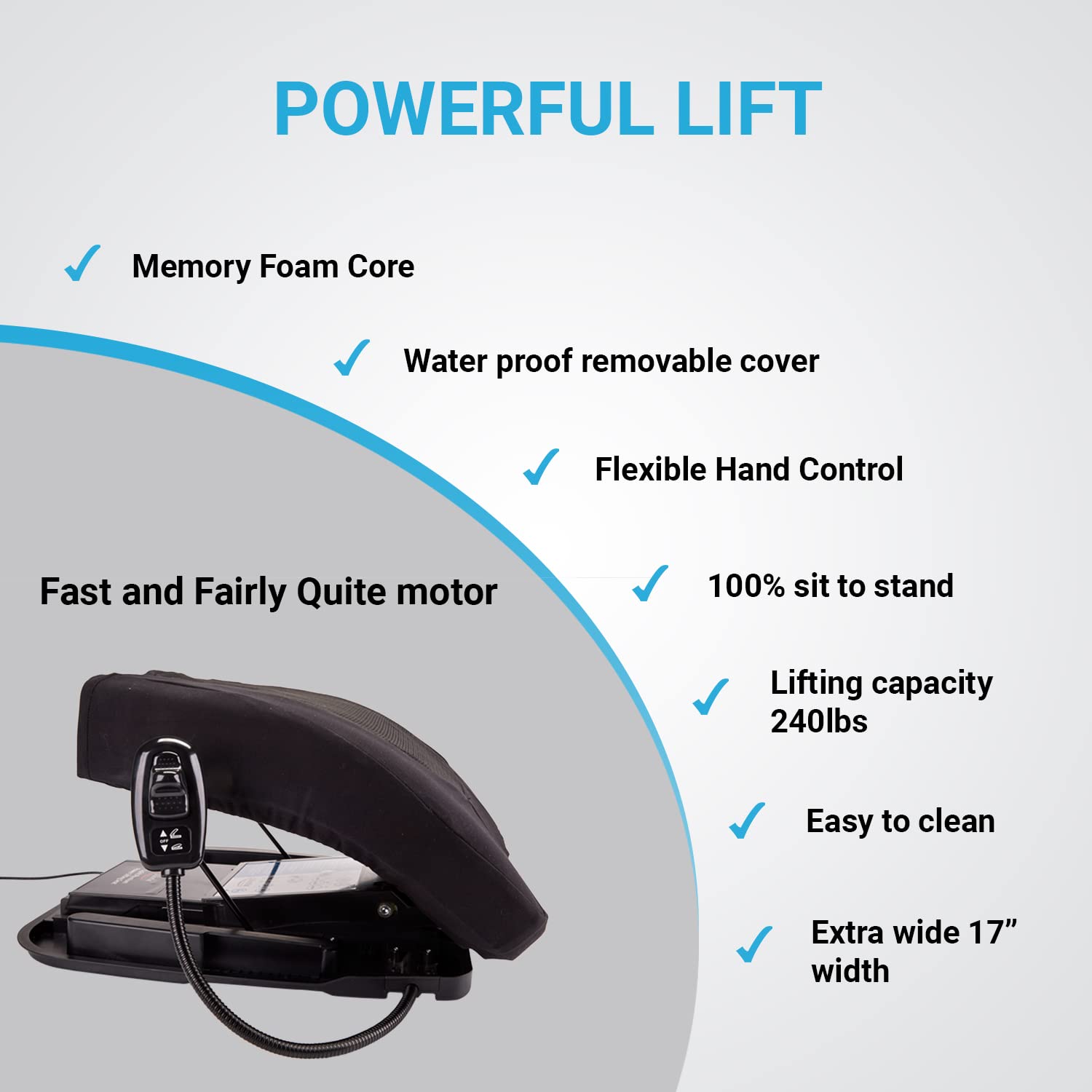 SeatBoost Premium Electric Lifting Cushion v2 - 240 lbs Capacity Chair Lift Assist with Powerful Motor for Easy Sit-to-Stand Transition | Ideal for Elderly, Disabled & Post-Surgery Recovery at Home or Office