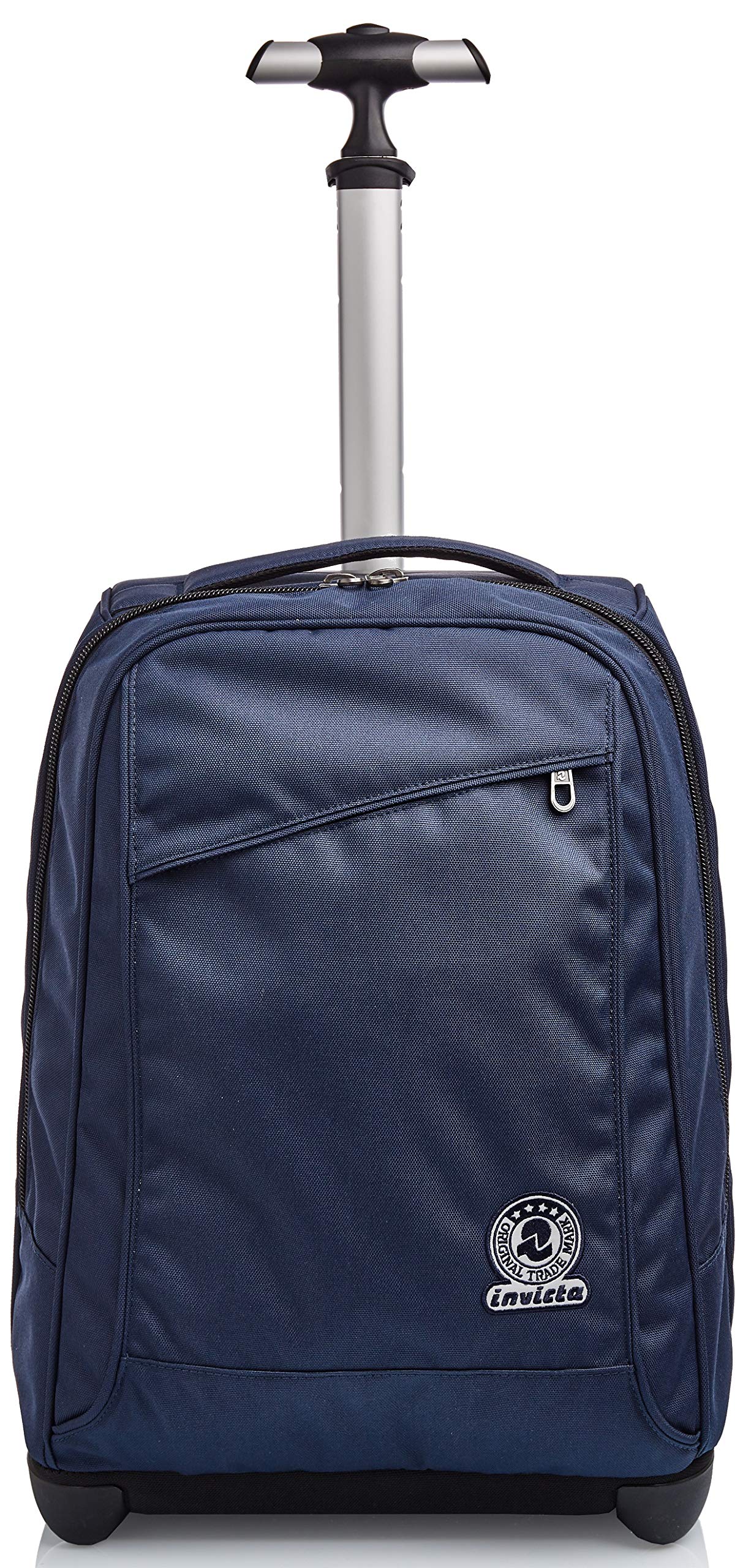 **Invicta Eco-Friendly 2-in-1 Trolley & Backpack - Blue Benin Material - Perfect for Travel, Commuting & Outdoor Adventures**