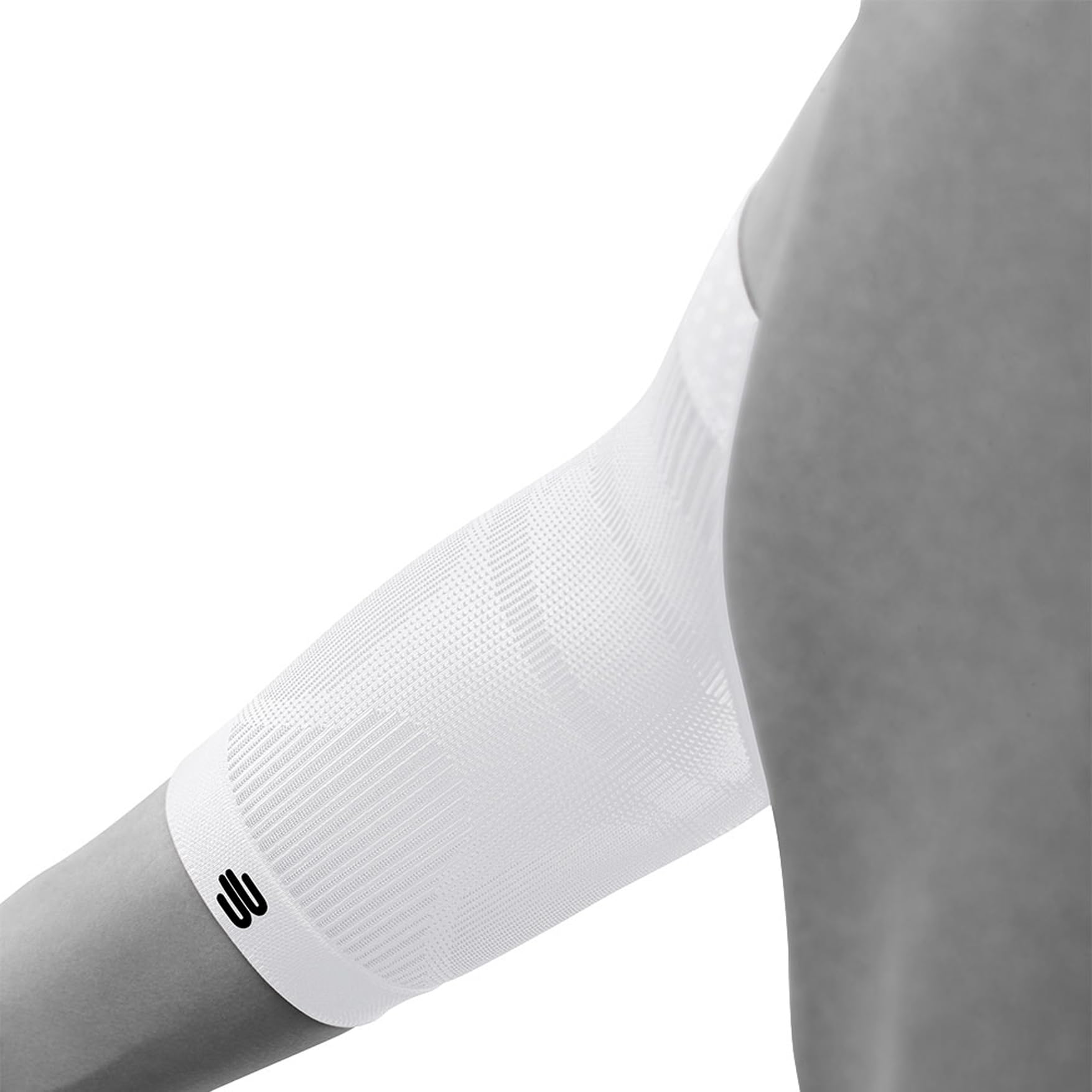 Bauerfeind Sports Compression Elbow Sleeve - Unisex Medium White for Tennis, Golf & Weightlifting - Left/Right Arm Support for Joint Pain Relief & Muscle Recovery