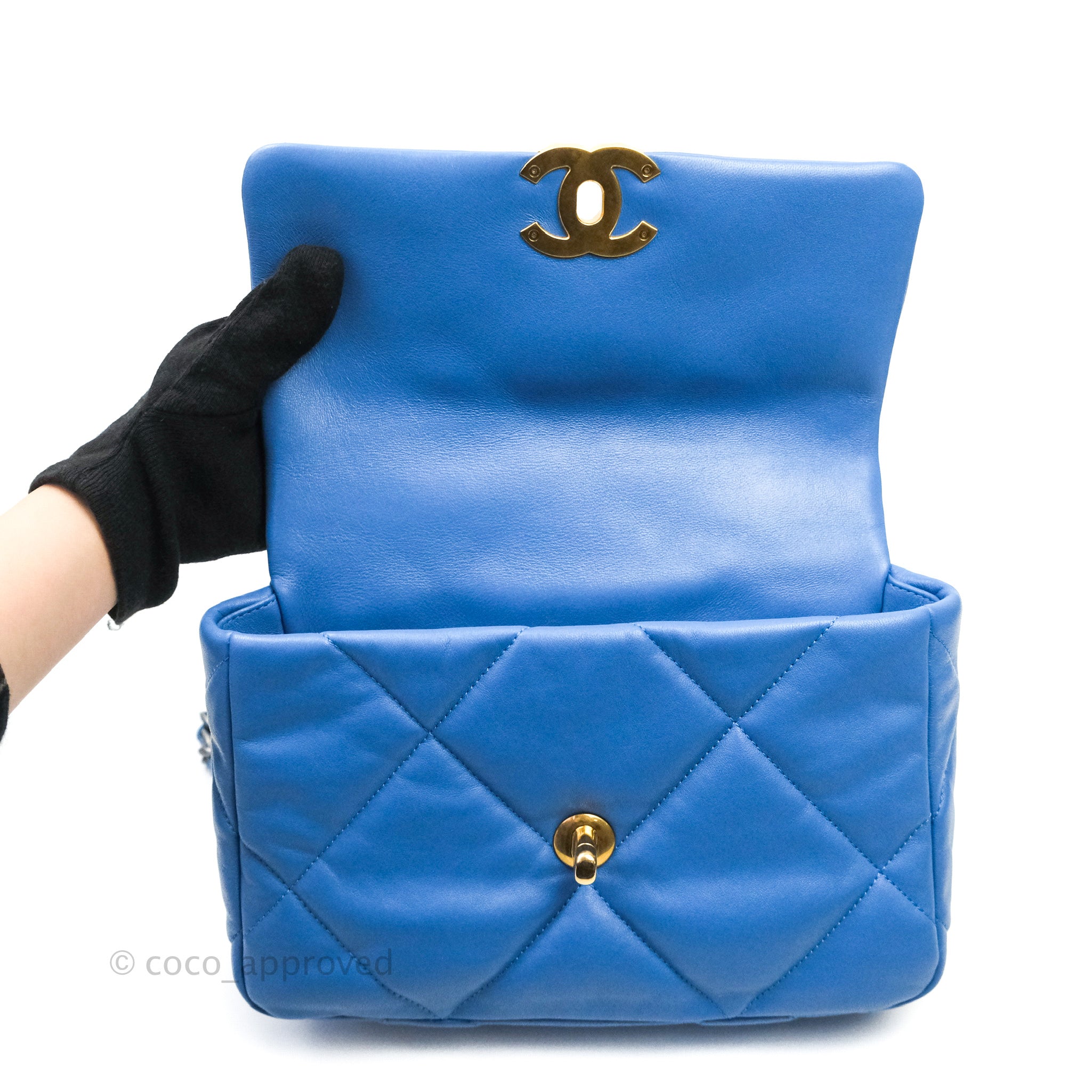 Chanel 19 Small Handbag in Blue with Mixed Hardware - Luxury Crossbody Bag for Women, Perfect for Date Night & Evening Events