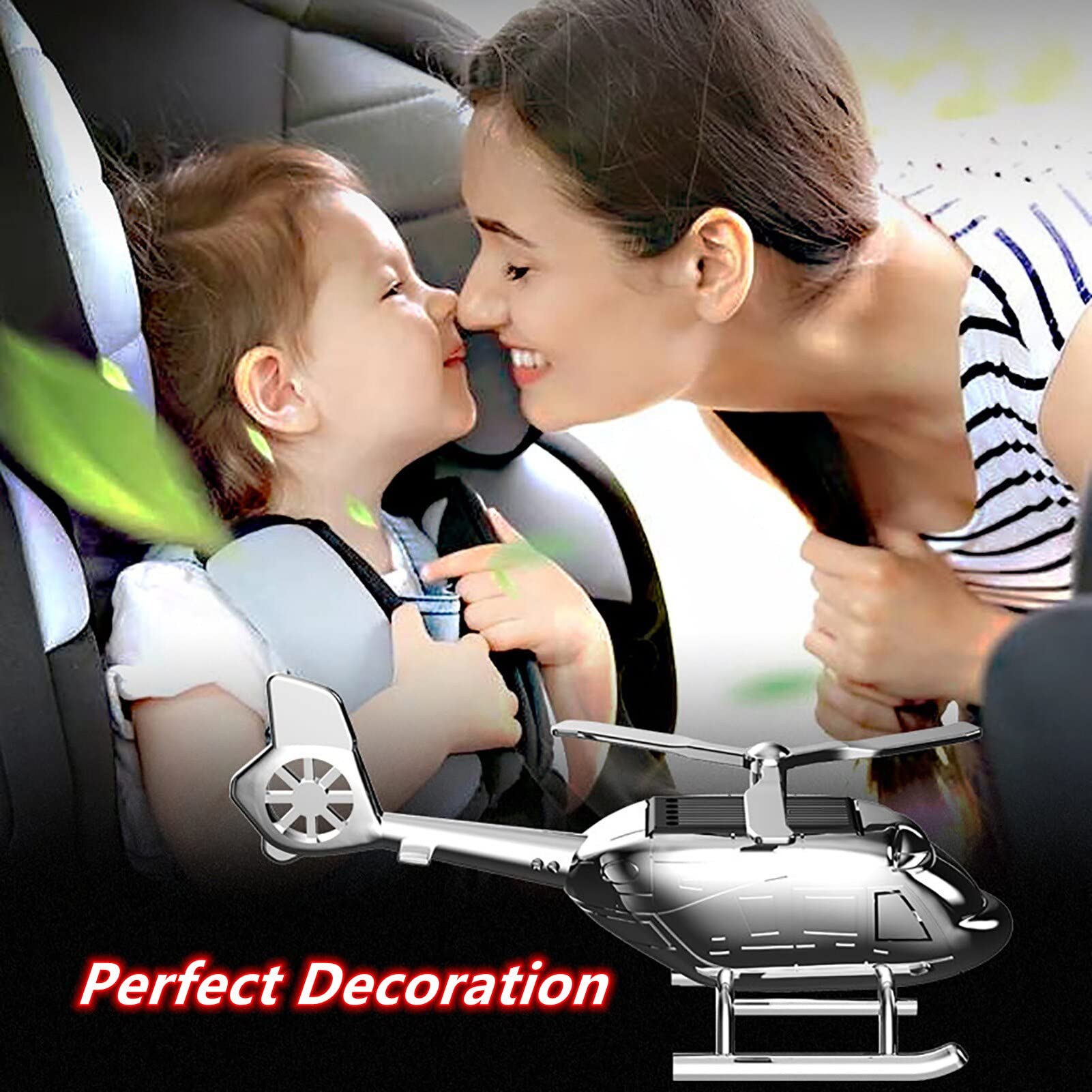 Solar Car Air Freshener - Aromatherapy Helicopter Perfume Diffuser with Fragrance Clip - Car Dashboard Decoration & Auto Interior Ornament for Men & Women - Perfect for Road Trips, Office Commutes & Gifts