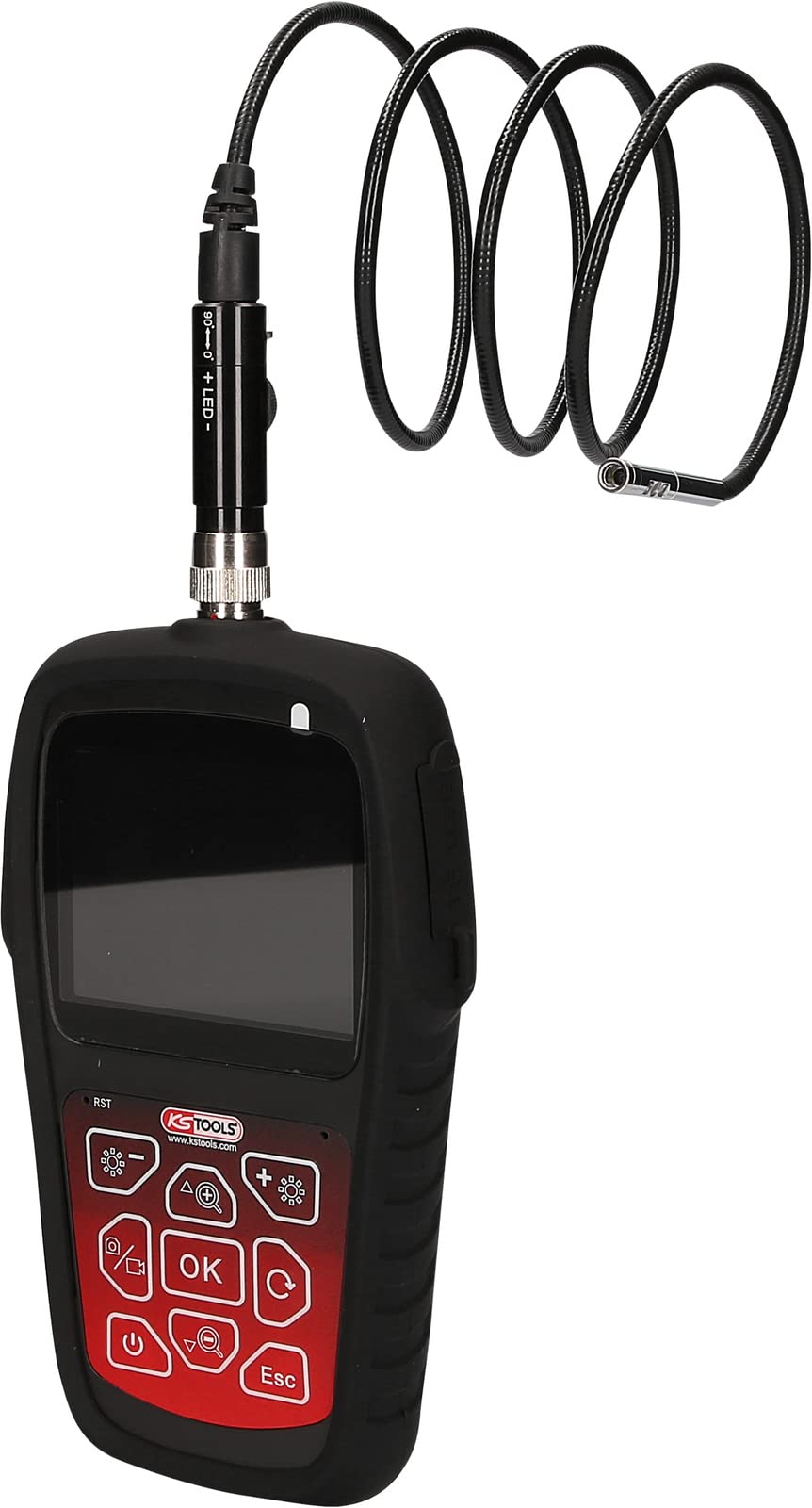 KS Tools - 550.7500 - HD Video Inspection Kit with 6.0mm Diameter 0° & 90° Swivel Camera - 5-Piece Set - Perfect for Automotive, Plumbing & HVAC Inspections