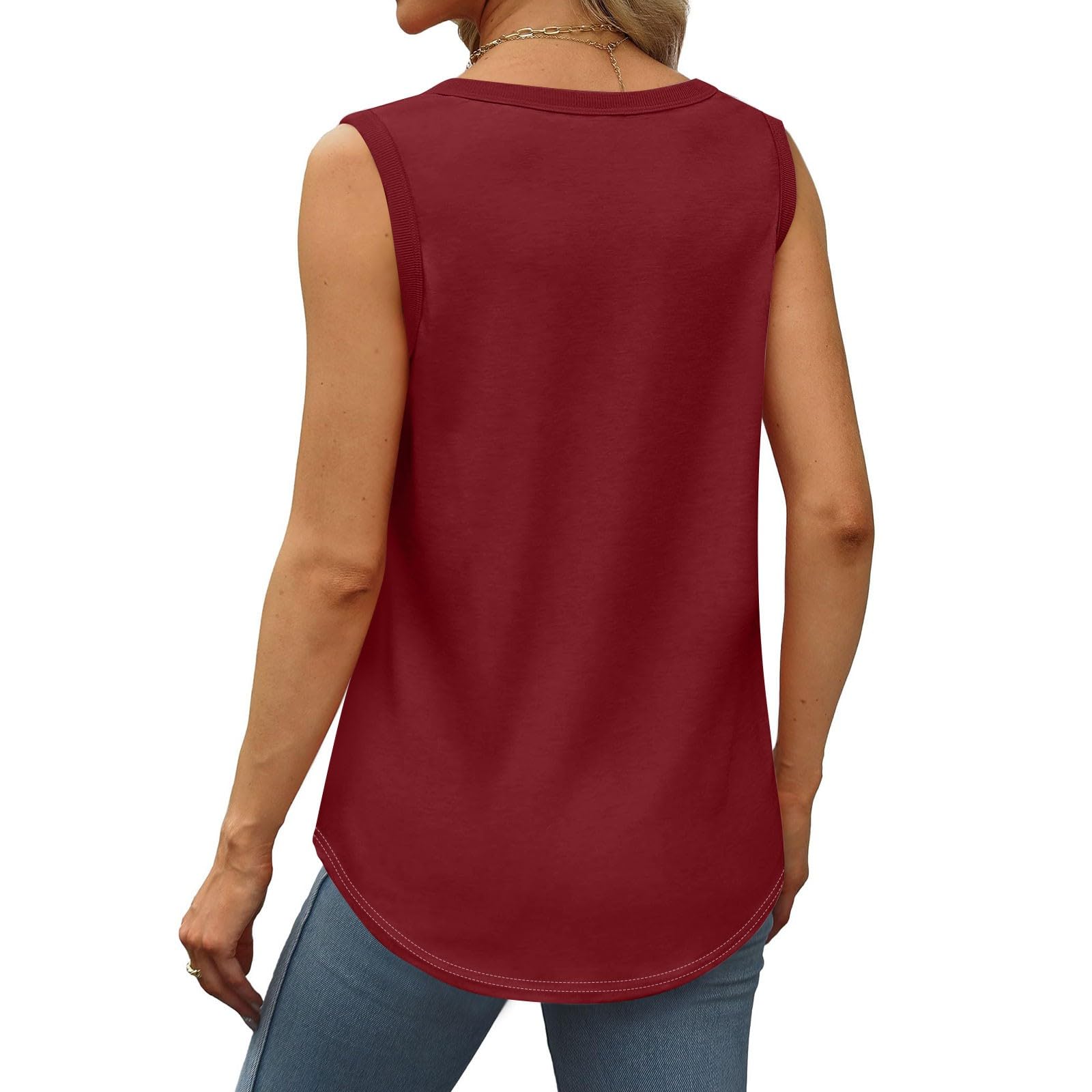 2024 Women's Summer Sleeveless Tank Tops - Square Neck Casual Printed Loose Fit Yoga Shirts for Workout & Daily Wear | Cute Blouses for Beach, Gym, Running & Street Fashion