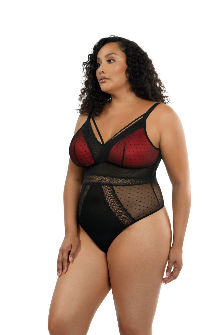 Parfait Mia Dot Wire-Free Padded Mesh Bodysuit - Comfortable Seamless Underwear for Everyday Wear, Lounge & Sleep