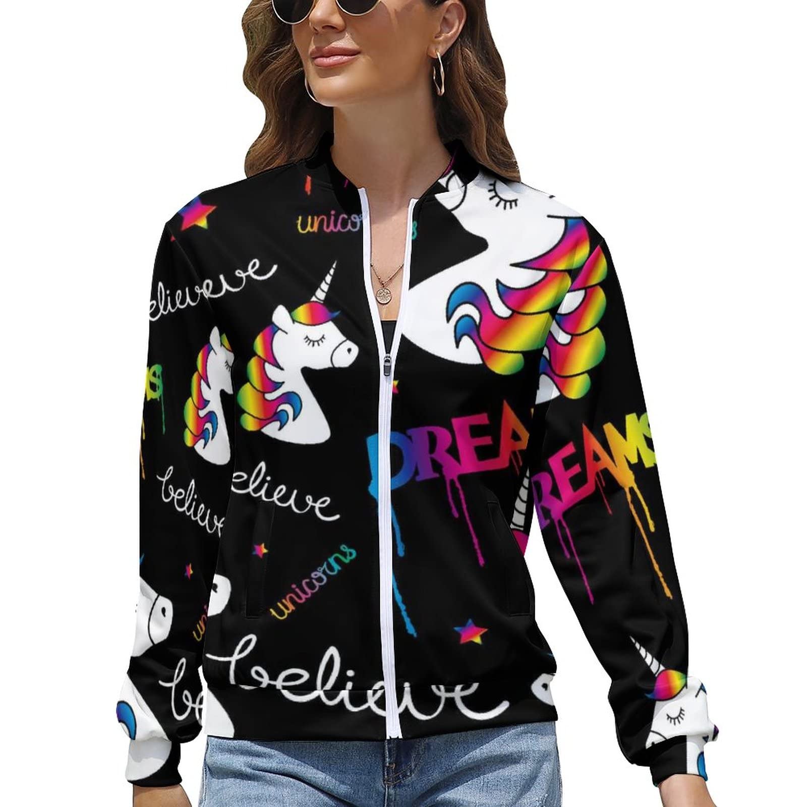 DOUBLE WINGS Women's Lightweight Full-Zip Soft Sweatshirt Jacket - Classic Fit Spring Outerwear (XS-XL) | Casual Wear, Layering, Outdoor Activities, Travel Essentials