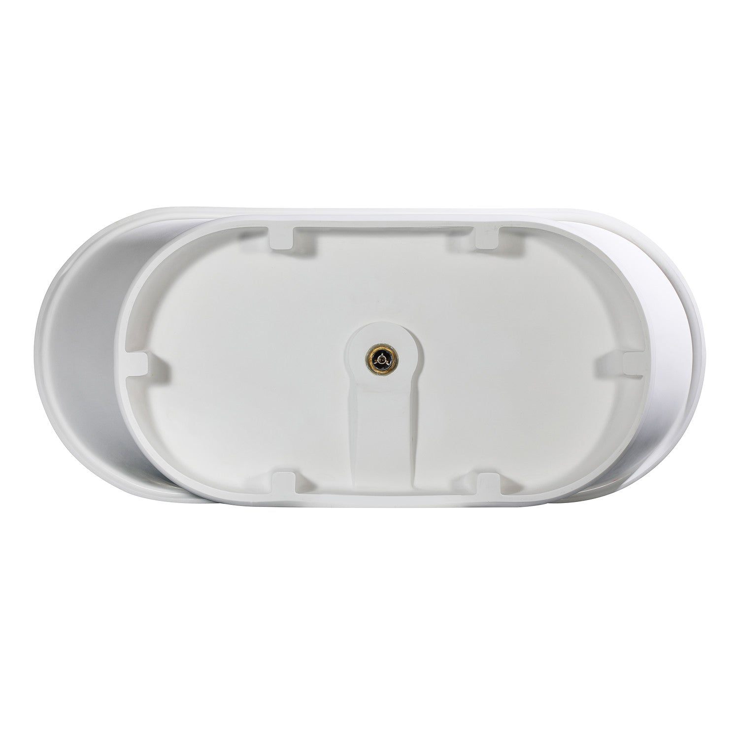 Arcticstone VRTDS683027 68-Inch Matte White Oval Double Slipper Pedestal Bathtub - Solid Surface Freestanding Soaking Tub with Drain (No Faucet Holes) - Perfect for Master Bathroom Luxury Spa Retreat