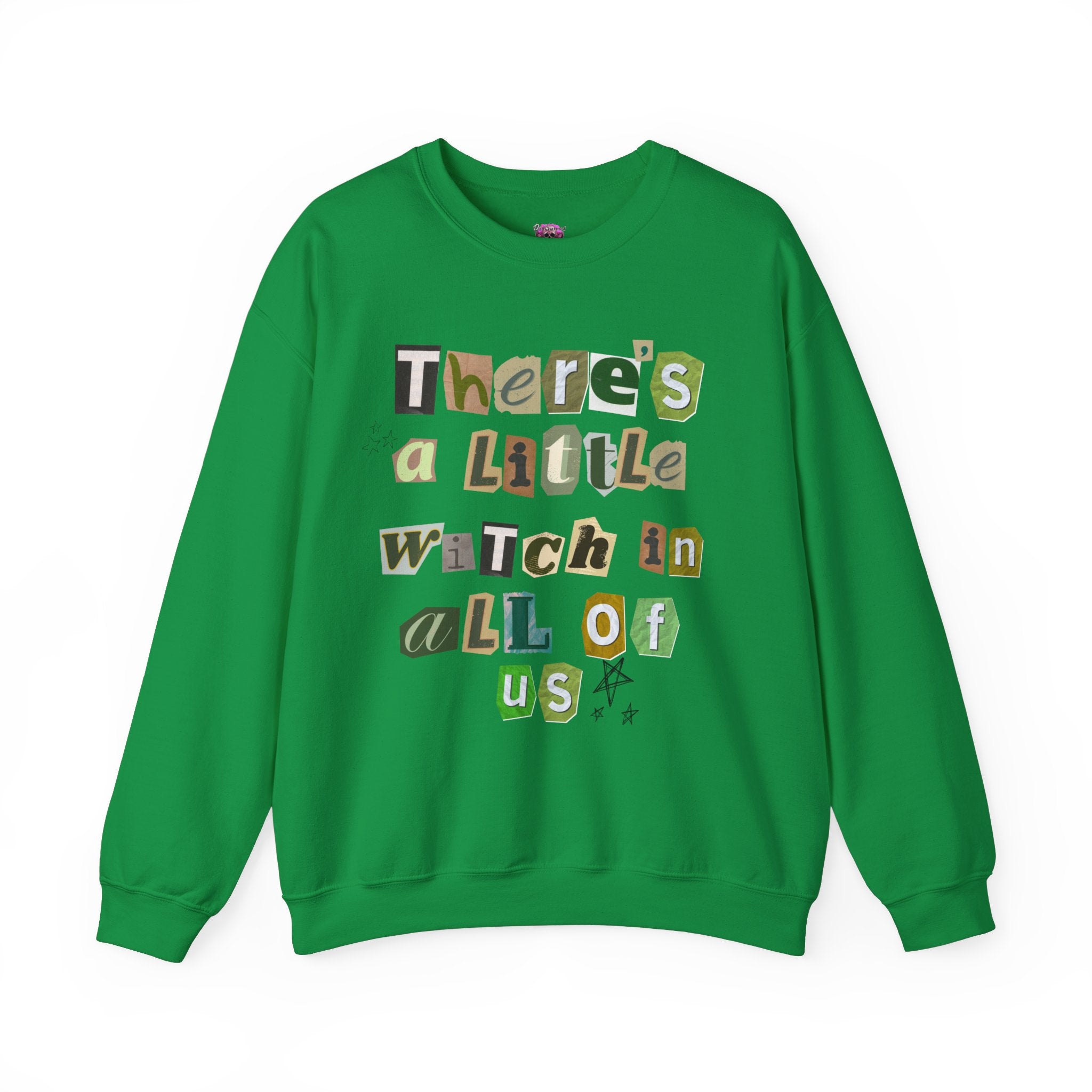 There's a Little Witch in All of Us - Cute Halloween Crewneck Sweatshirt for Women & Teens - Perfect for Fall, Spooky Season & Witchy Vibes