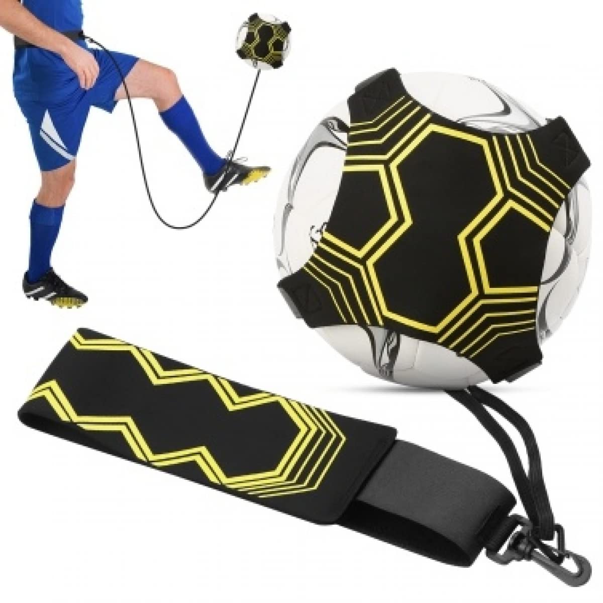 Adjustable Soccer Kick Trainer for Solo Practice - Soccer Training Aid with Belt for Youth & Adults - Perfect for Backyard Drills & Team Training Sessions