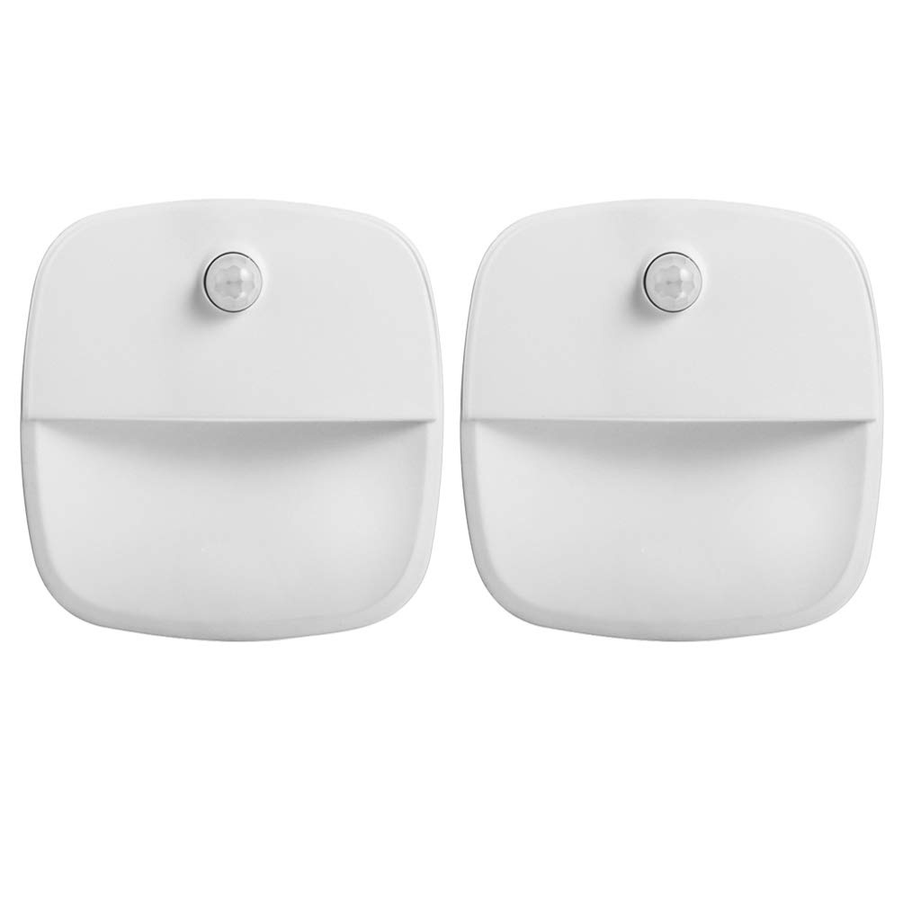 Uonlytech 2-Pack LED Motion Sensor Night Lights - Warm White (2700-3200K) Mini Cabinet Lamps for Bedroom, Bathroom, Kitchen, Hallway & Stairs - Energy Saving Automatic Lighting for Safety & Convenience