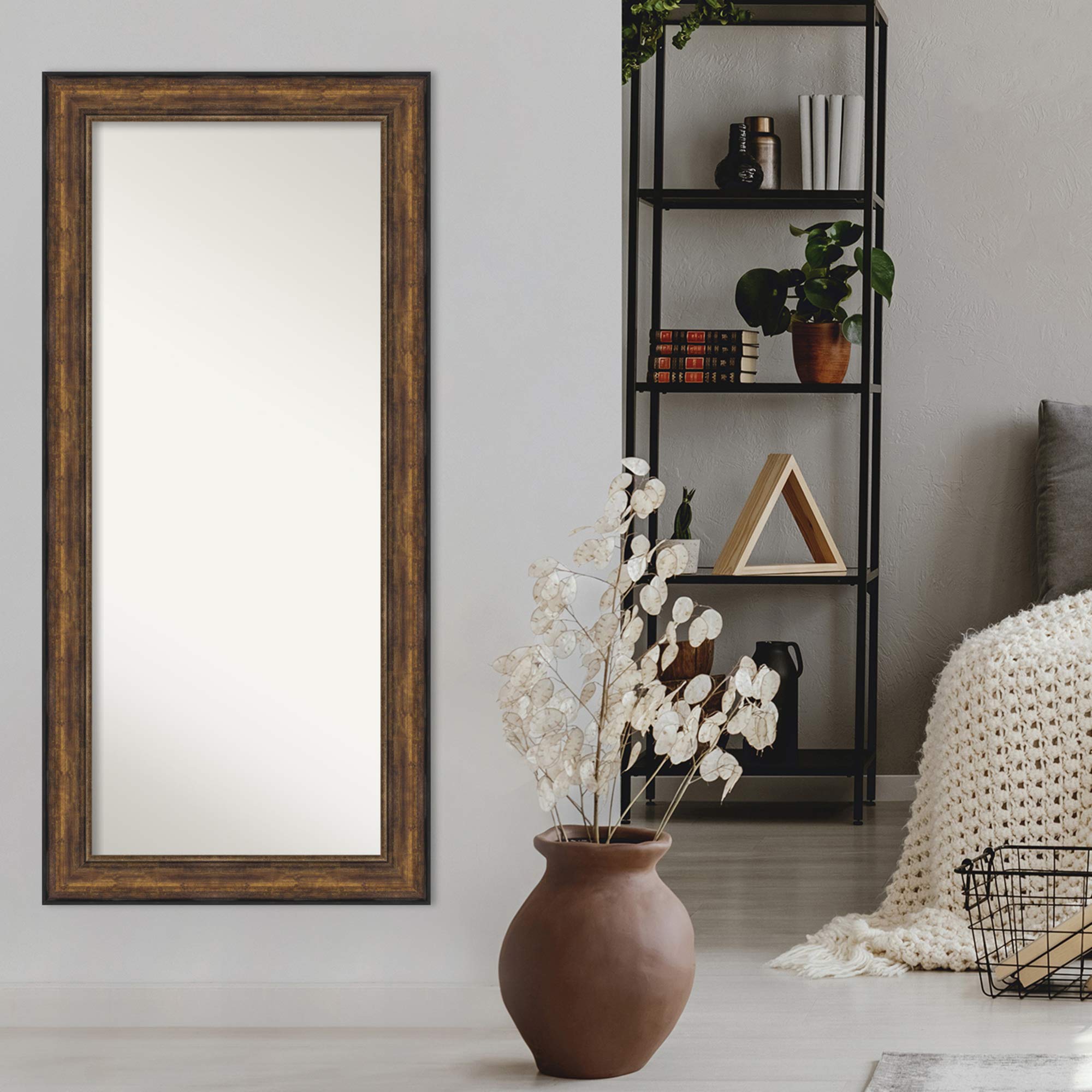Amanti Art 68x32 Inch Bronze Full Length Mirror - Free Standing or Wall Mounted Dressing Mirror with Traditional Frame for Bedroom, Living Room, and Ballroom Decor - Handcrafted in Wisconsin USA