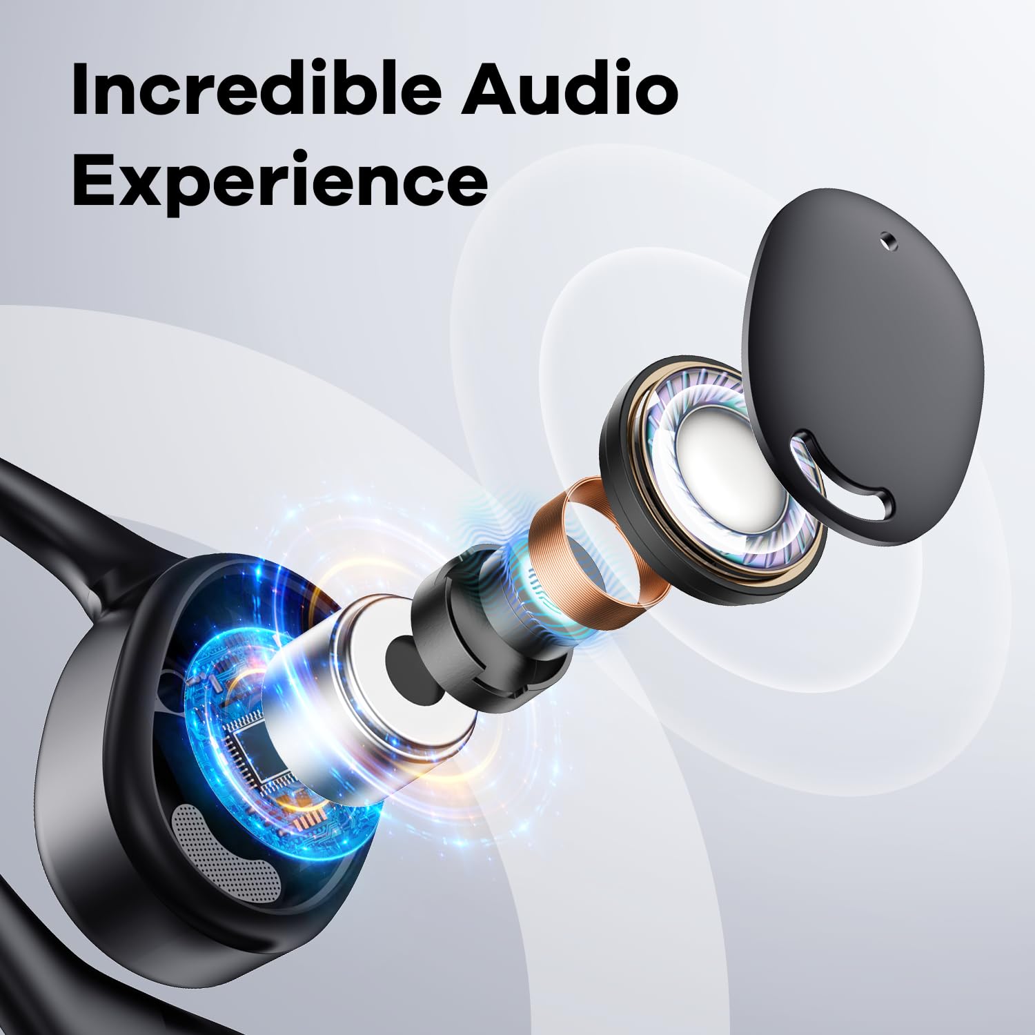 Airflow Pro Open Ear Bluetooth 5.3 Wireless Earbuds - Sweatproof Running Headphones with Immersive Bass for Jogging, Cycling & Outdoor Sports (Black) | Perfect for Gym, Workouts & Active Lifestyle