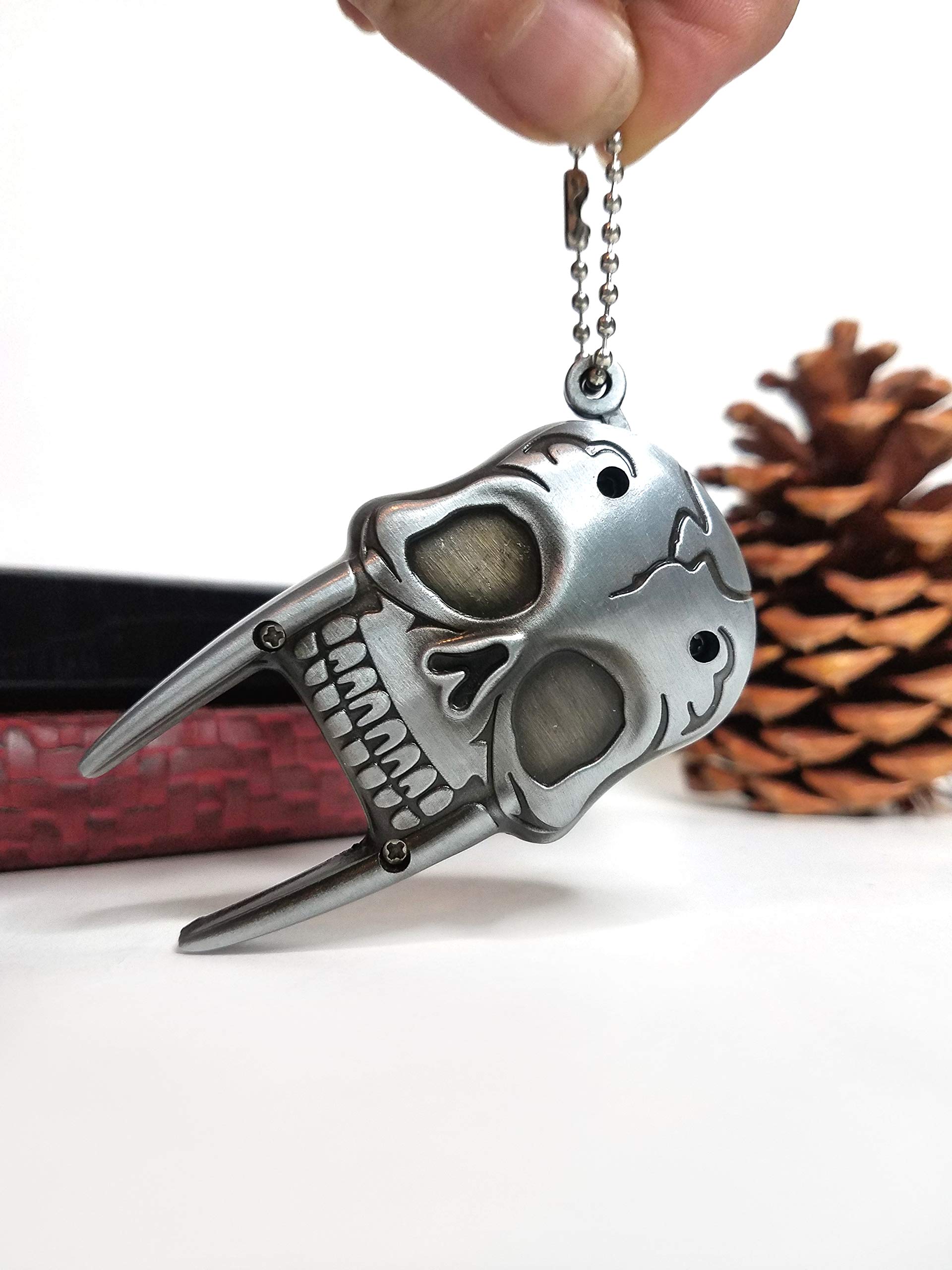 Skull Butane Lighter - Refillable Punk Collectible (Silver) for Outdoor & Parties