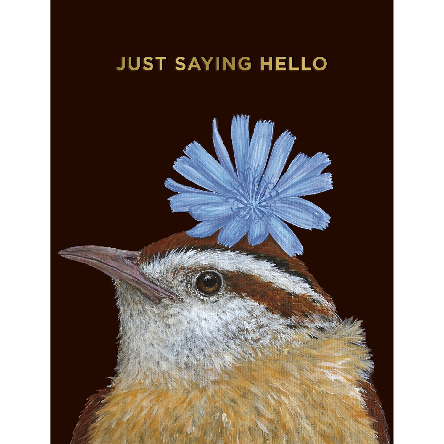 Hello Wren Greeting Card - Elegant Bird Design for Birthdays, Anniversaries & Special Occasions | Perfect for Handwritten Notes & Gifts