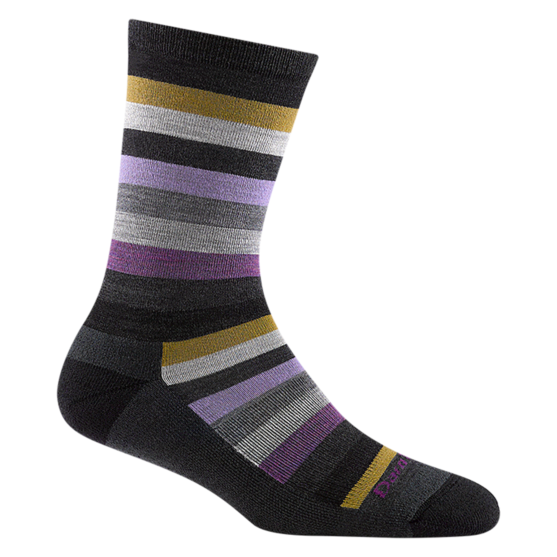 Darn Tough 1644 Mystic Stripe Crew Lightweight Cushion Socks for Women - Hiking, Running & Everyday Comfort