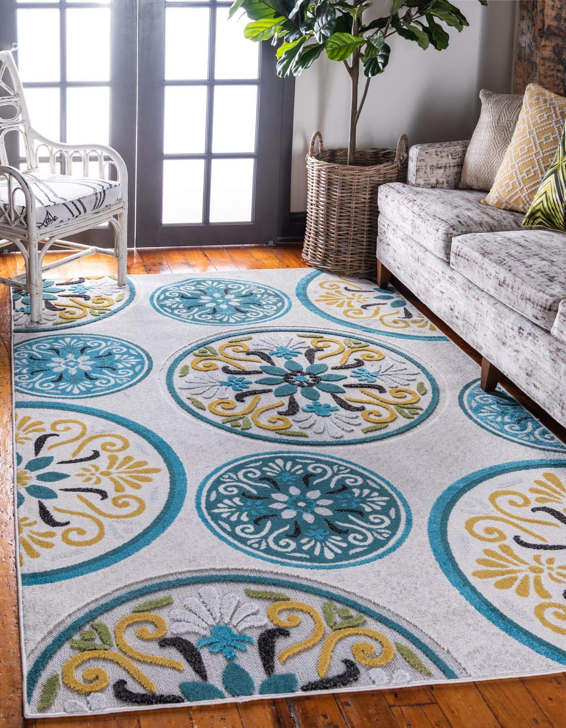 Unique Loom Outdoor Modern Collection Area Rug - 4'1