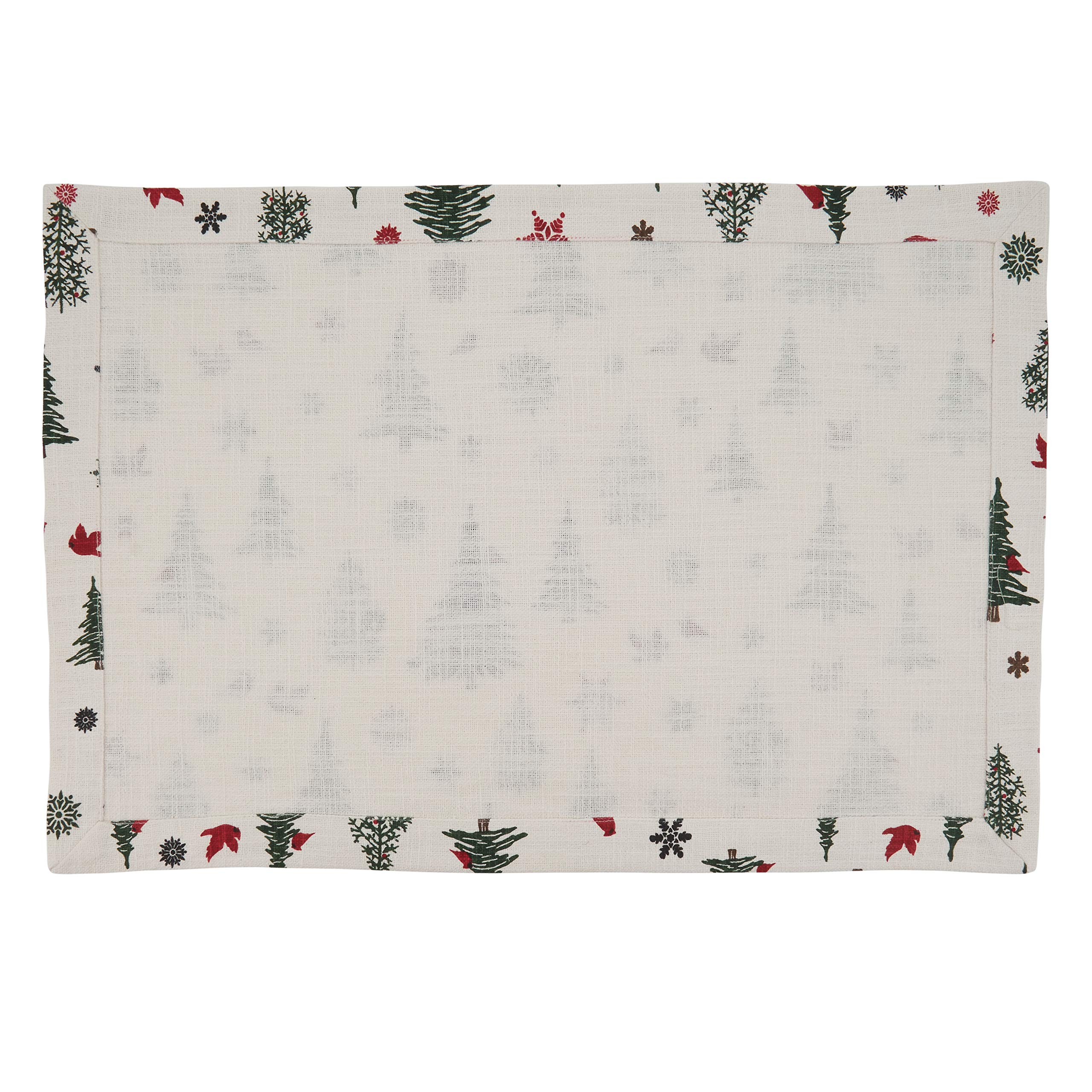 Christmas Tree & Snowflakes Holiday Placemats Set of 4 - Festive Table Decor for Christmas Dinner, Party, and Winter Home Decor