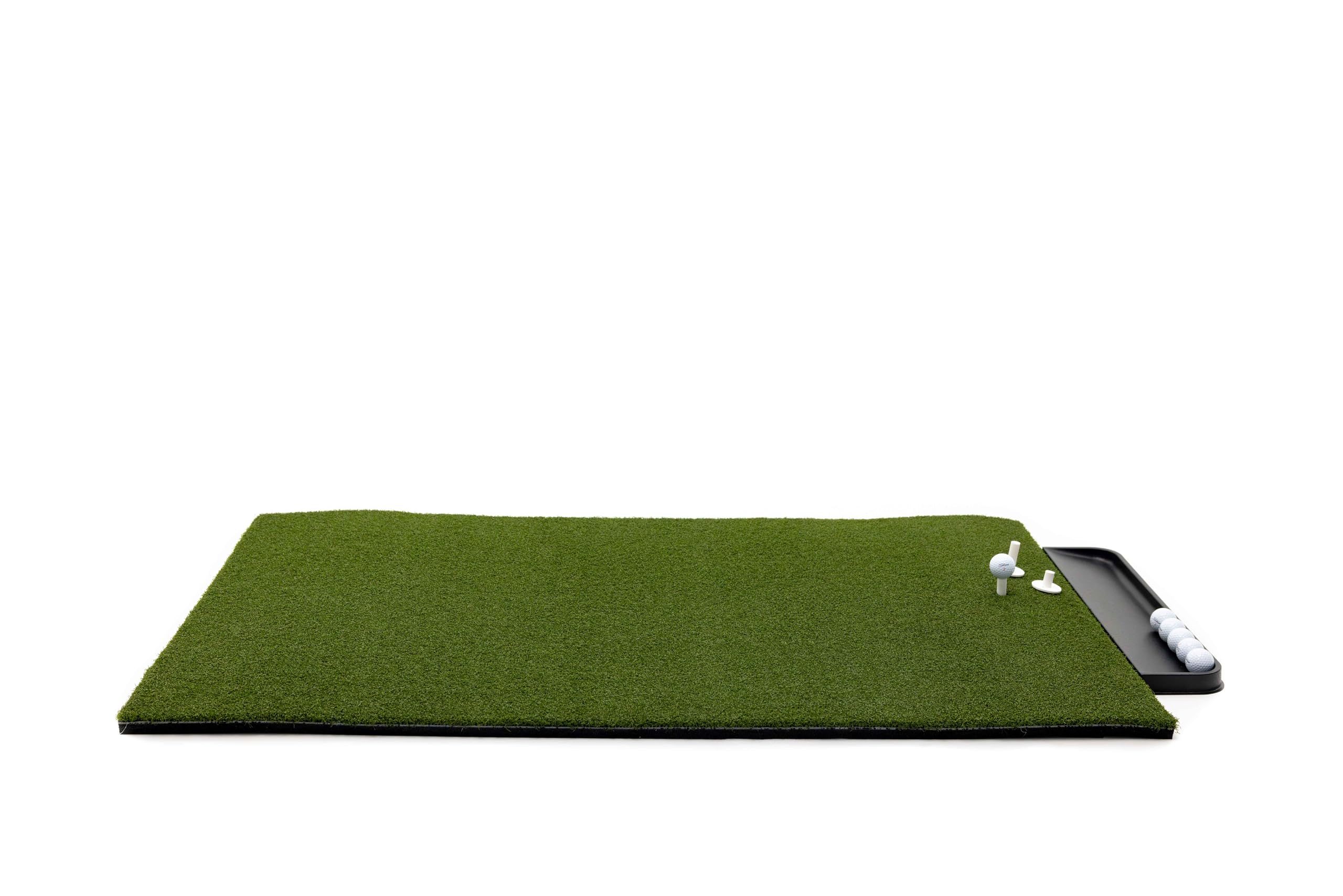 Premium Golf Practice Mat for Indoor & Outdoor Use - Includes Bonus Golf Ball Tray + 3 Durable Rubber Tees - Perfect for Home, Office, Backyard & Driving Range Training