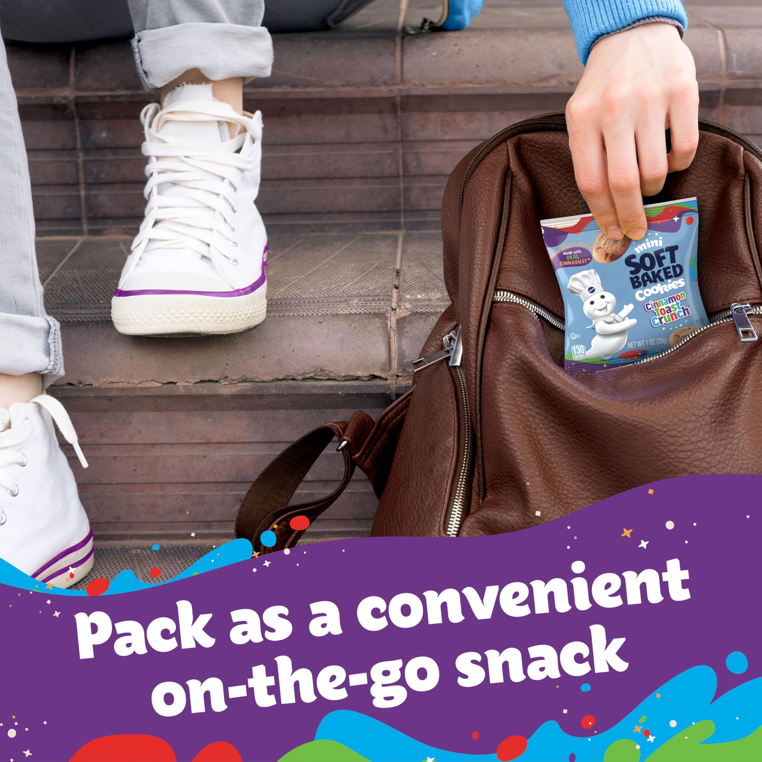 Pillsbury Mini Soft Baked Cinnamon Toast Crunch Cookies with CINNADUST - 10 Count Snack Bags for School Lunches, Office Snacks & On-the-Go Treats