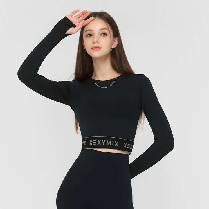 Custom Logo Embroidered Long Sleeve Crop Top for Women - Perfect for Team Uniforms, Workout & Casual Wear