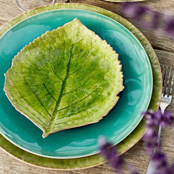 Elegant Riviera Leaf Plate 22cm - Eco-Friendly Green Dinnerware for Home & Restaurant Use | Perfect for Salads, Appetizers & Decorative Serving