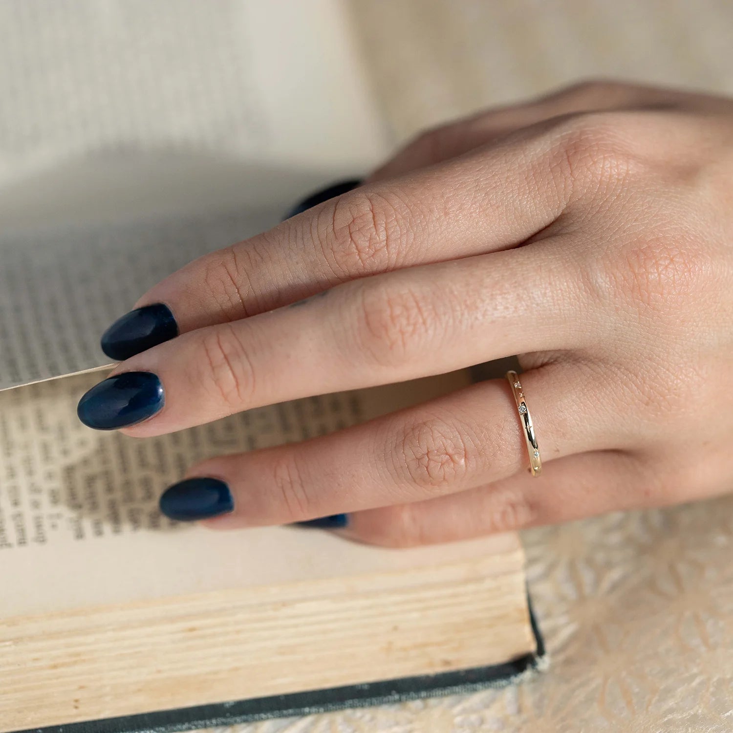 14K Yellow Gold Starlight Ring with White Diamonds - Elegant Jewelry for Weddings, Anniversaries & Special Occasions