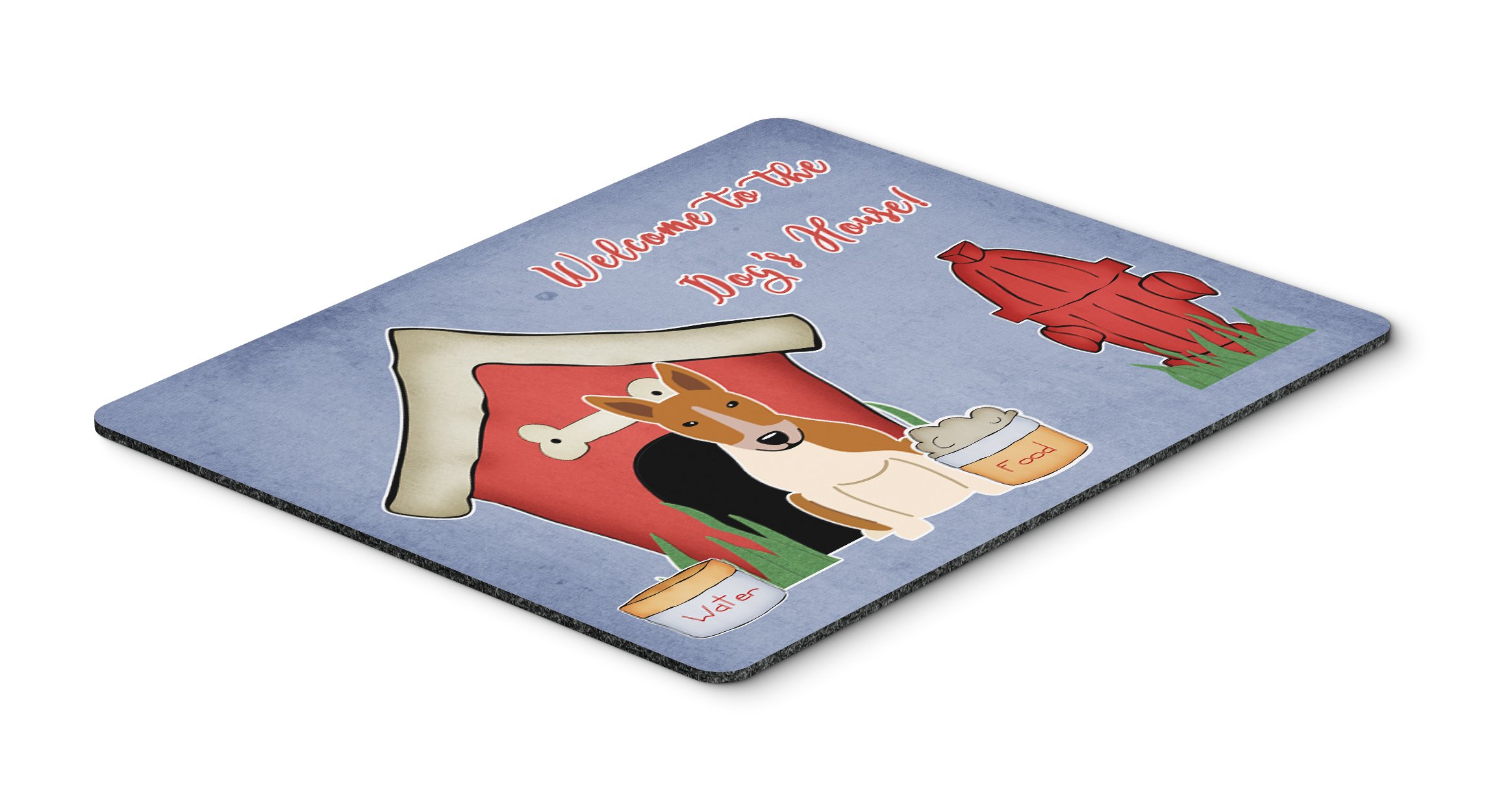 Bull Terrier Red White Mouse Pad - Washable Large Mouse Mat for Home Office, Gaming & Computers | Dog House Collection by Caroline's Treasures | Perfect for Work, Gaming & Protecting Desks