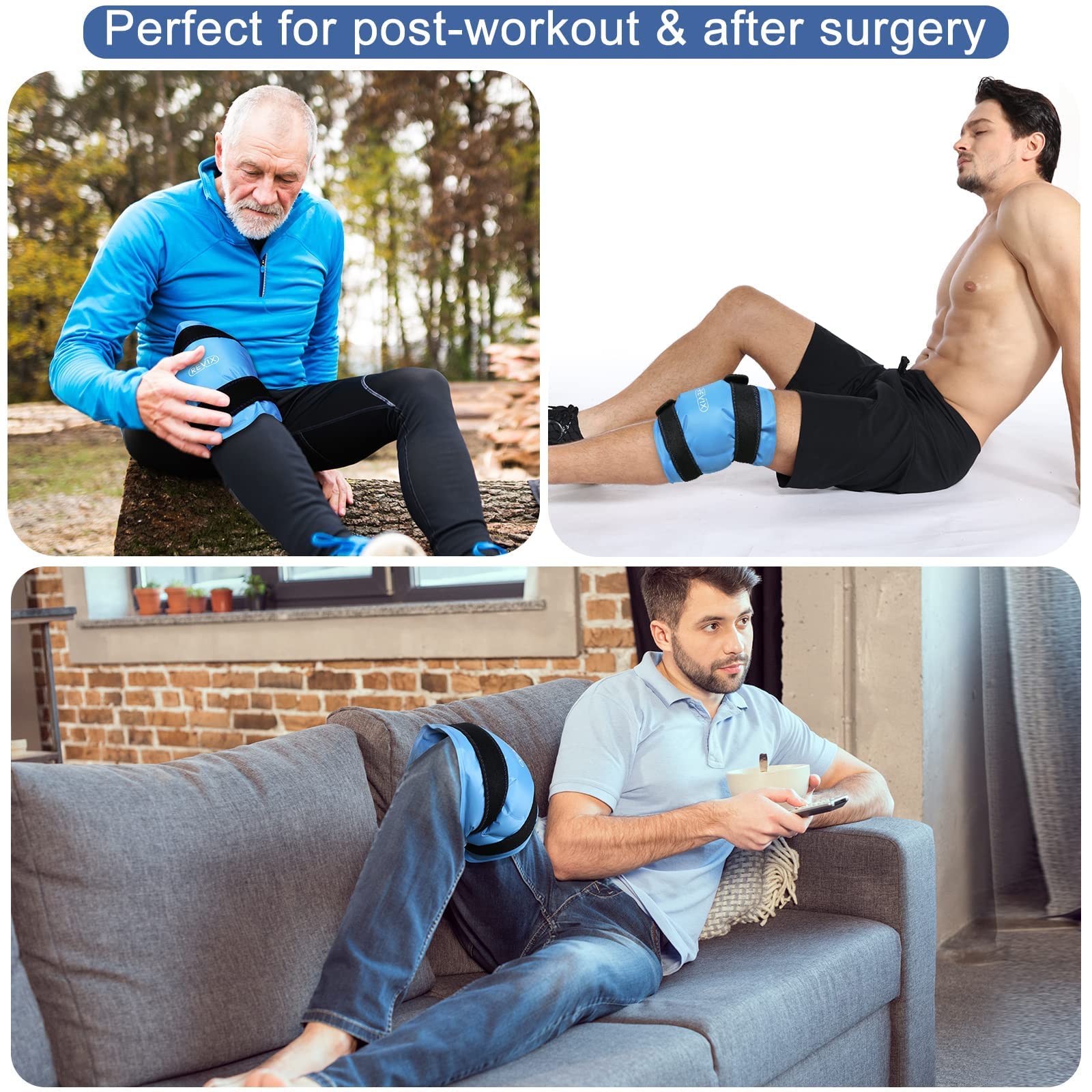 **REVIX XL Knee Ice Pack Wrap – Cold Therapy for Post-Surgery Recovery, Hip Replacement, Arthritis & Joint Pain Relief – Perfect for Athletes, Seniors & Active Lifestyles**