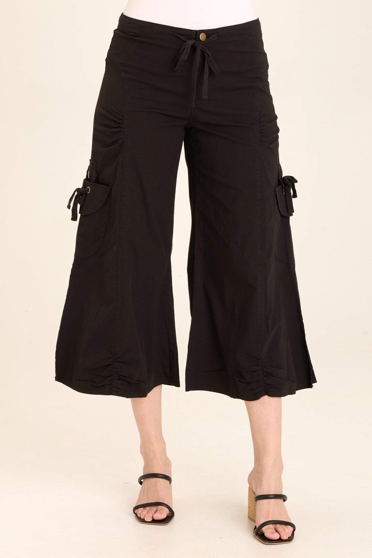 Cargo Gaucho Crop Pants for Women - High Waisted Utility Hiking Pants with Pockets | Perfect for Outdoor Adventures, Travel & Casual Wear
