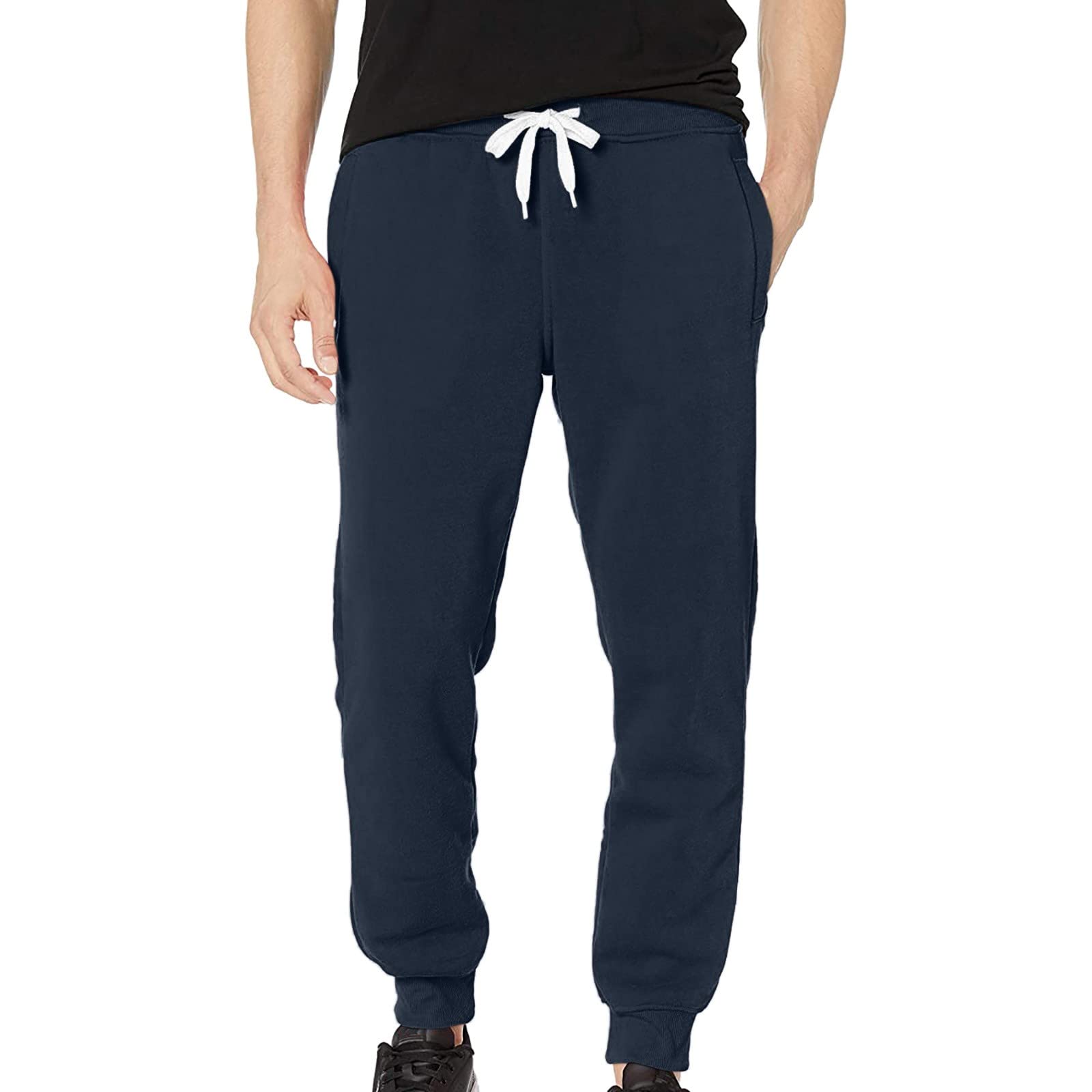 Men's Fleece Jogger Pants - Thickened Winter Casual Sweatpants with Elastic Waist for Sports & Outdoor Activities | Comfortable Lounge Pants for Running, Gym & Home Wear