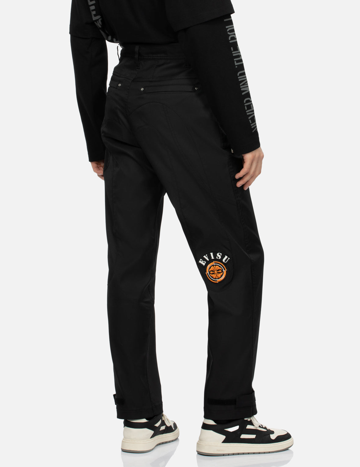 Daicock Insert & Kamon Appliqué Loose Fit Patchwork Pants for Men - Trendy Streetwear, Casual Comfort, and Japanese Style Fashion for Everyday Wear