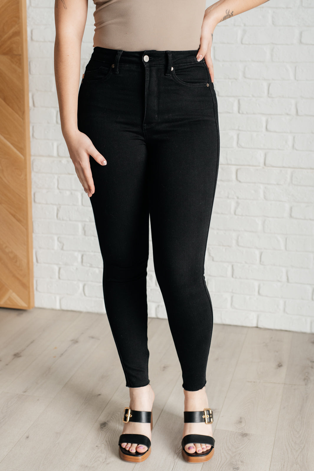 Nicole High Waisted Tummy Control Skinny Jeans for Women - Slimming Black Denim Pants | Perfect for Work, Date Night & Everyday Wear