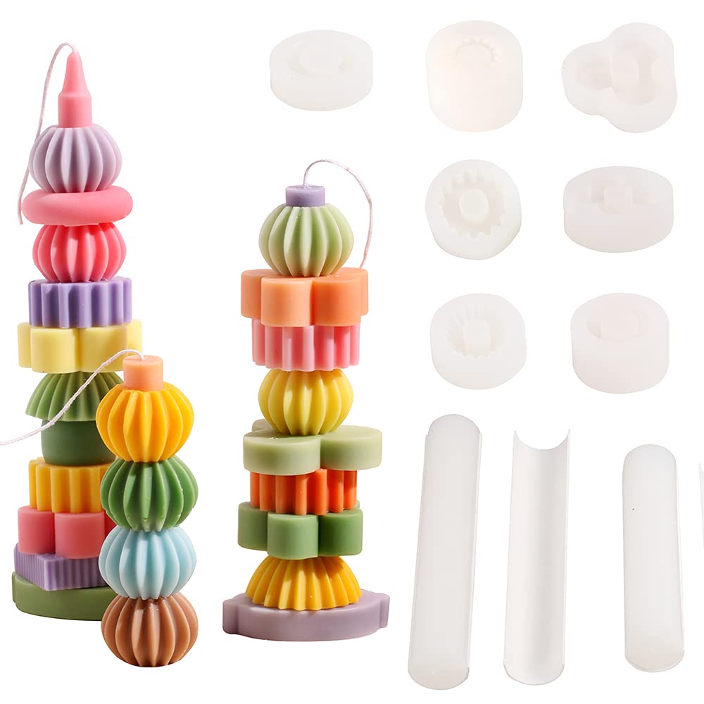 Kids Candle Making Kit with 12PCS Geometric Silicone Molds - DIY Aromatherapy Candle Craft Set for Birthday Parties, Classroom Activities & Holiday Gifts