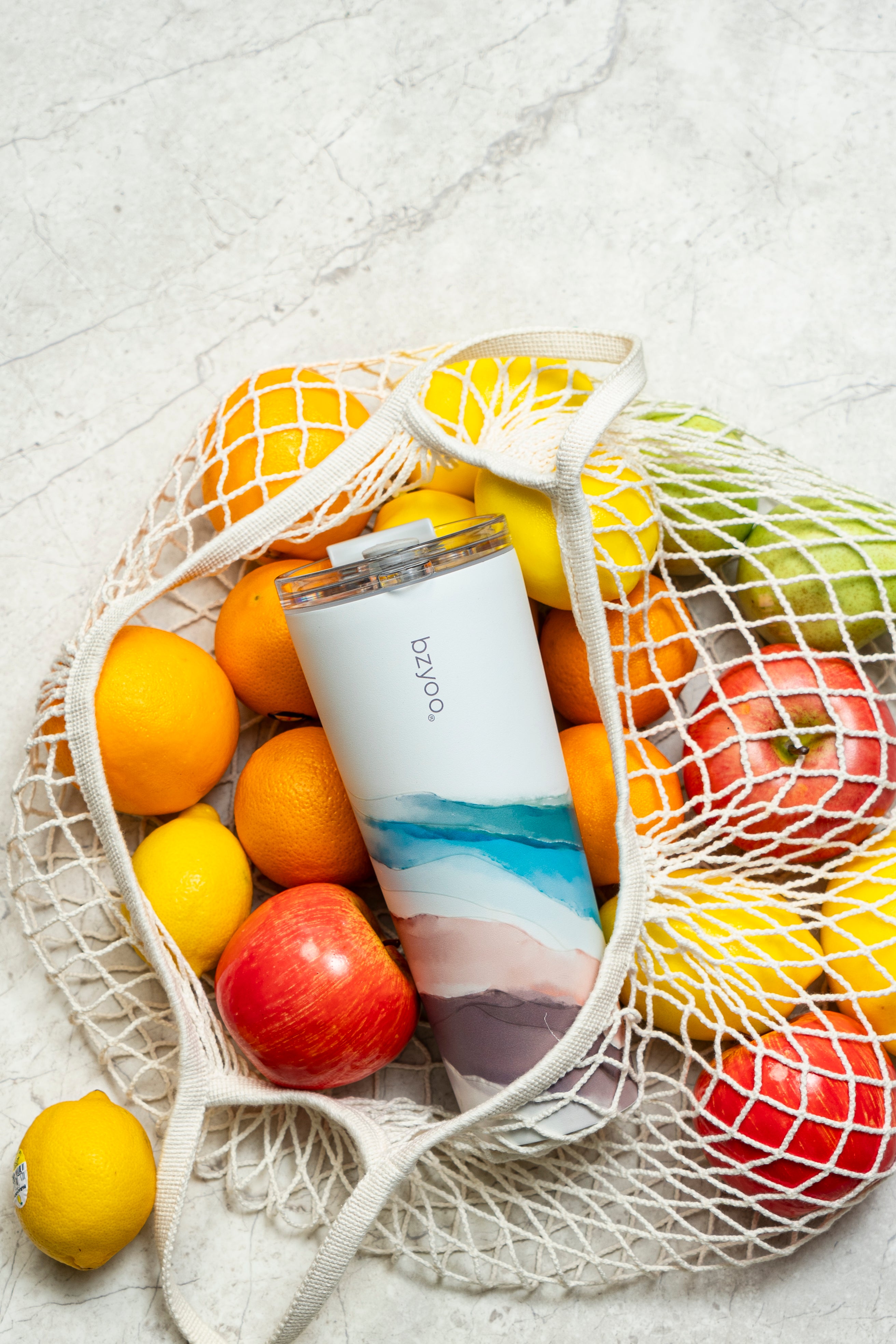 24oz Double Wall Vacuum Insulated Stainless Steel Tumbler with Straw Lid - Ink Landscape Design | Leakproof & Sweatproof | Perfect for Hiking, Camping & Outdoor Activities