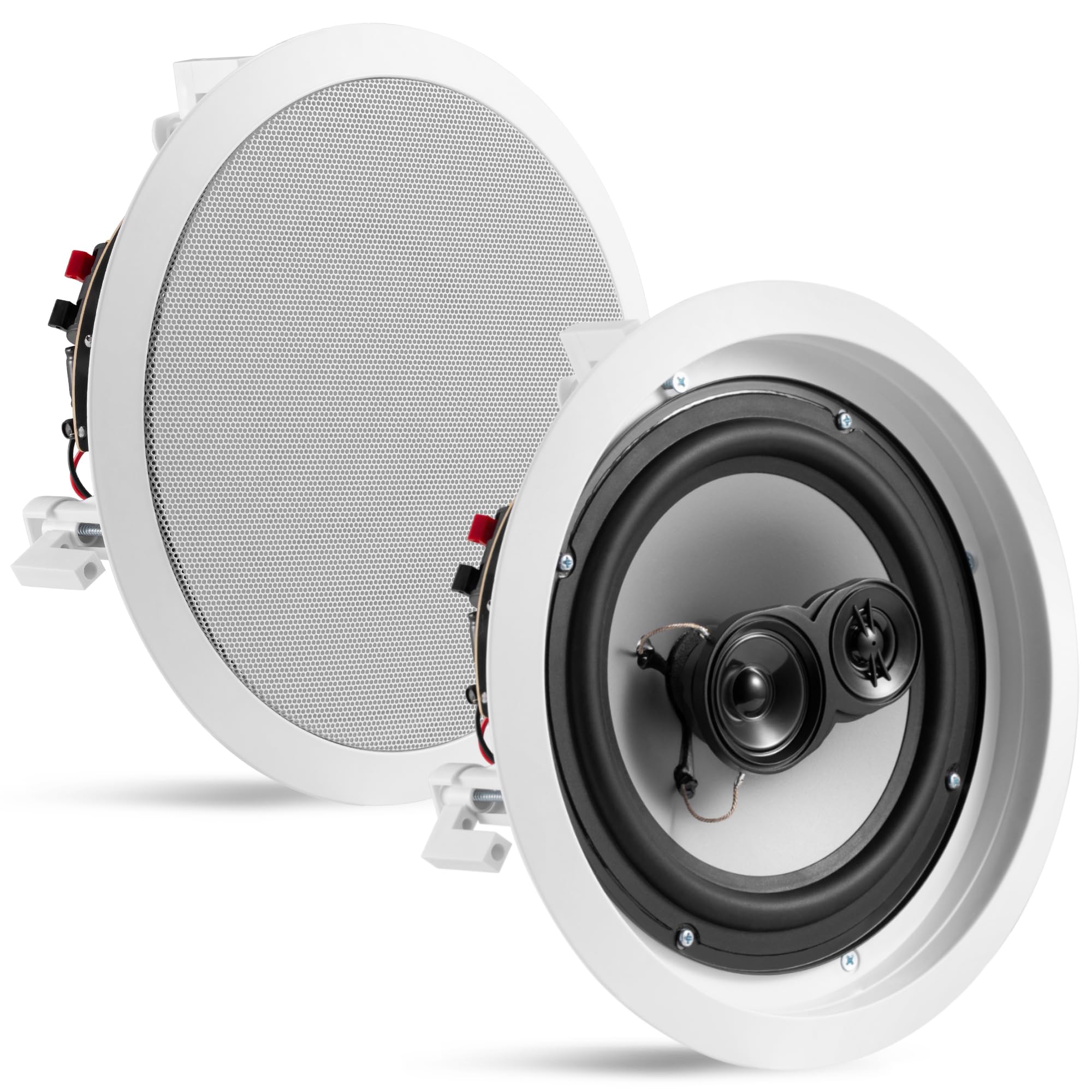 Acoustic Audio CS-IC83 8-Inch In-Ceiling Speakers - 5 Pair Pack (10 Speakers) | 3-Way Home Theater System | Flush Mount Design for Surround Sound | Perfect for Living Room, Basement & Home Theater Installation