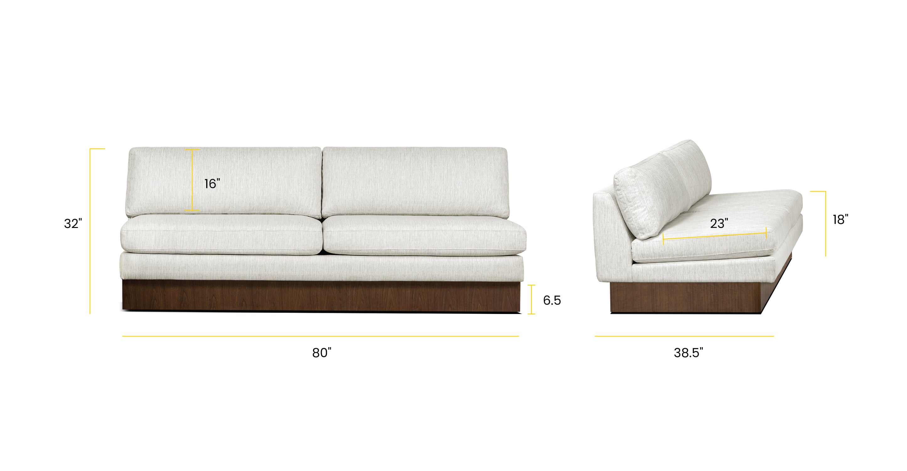 Modular Sofa in Bright Ash - Modern Sectional Couch for Living Room, Lounge & Office - Cabra Sofa Set with Adjustable Configurations
