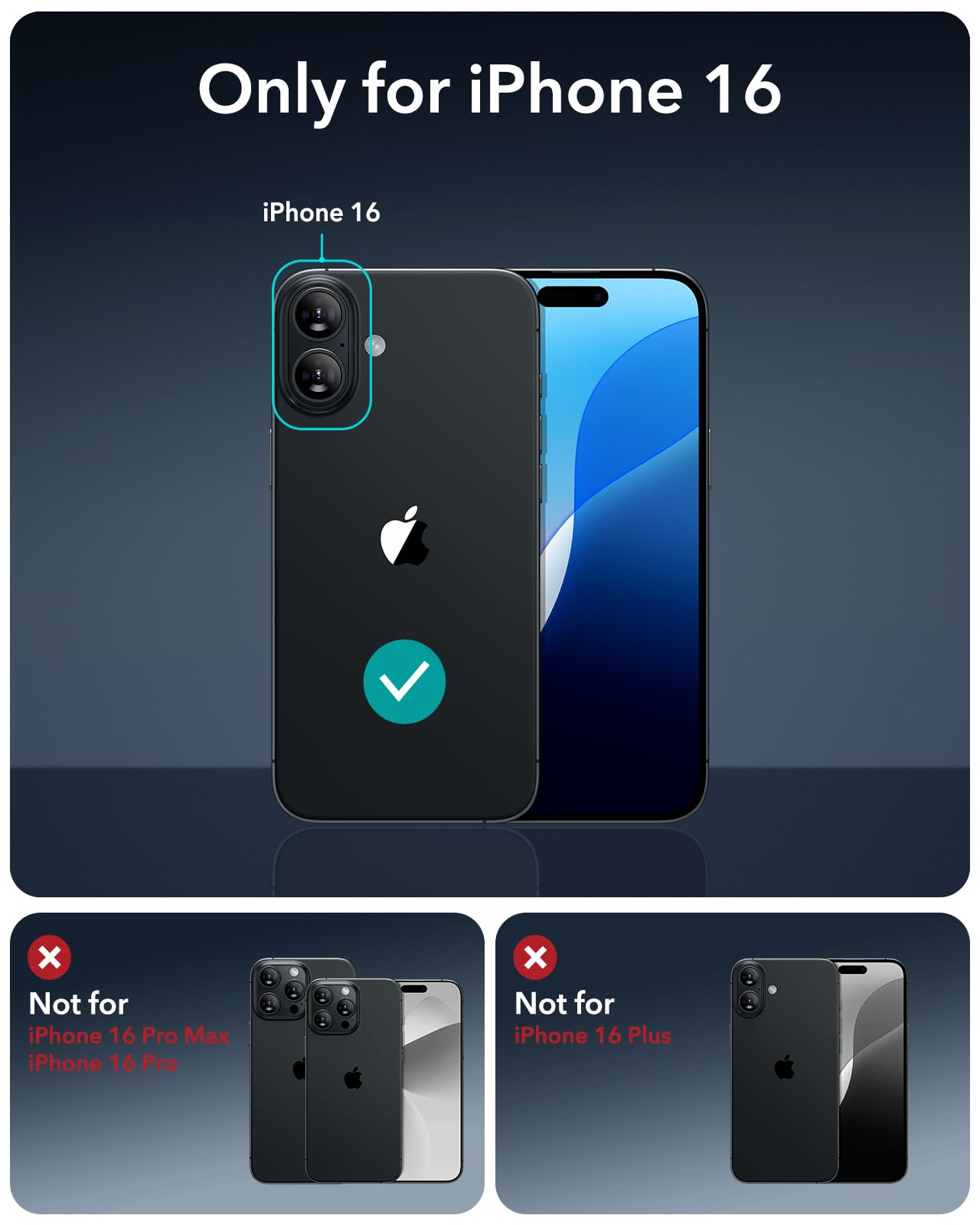 ESR Magnetic Phone Case for iPhone 16 - MagSafe Compatible, Military-Grade Shockproof Protection, Clear Blue Hybrid Case (HaloLock) | Perfect for Everyday Use, Travel & Outdoor Activities