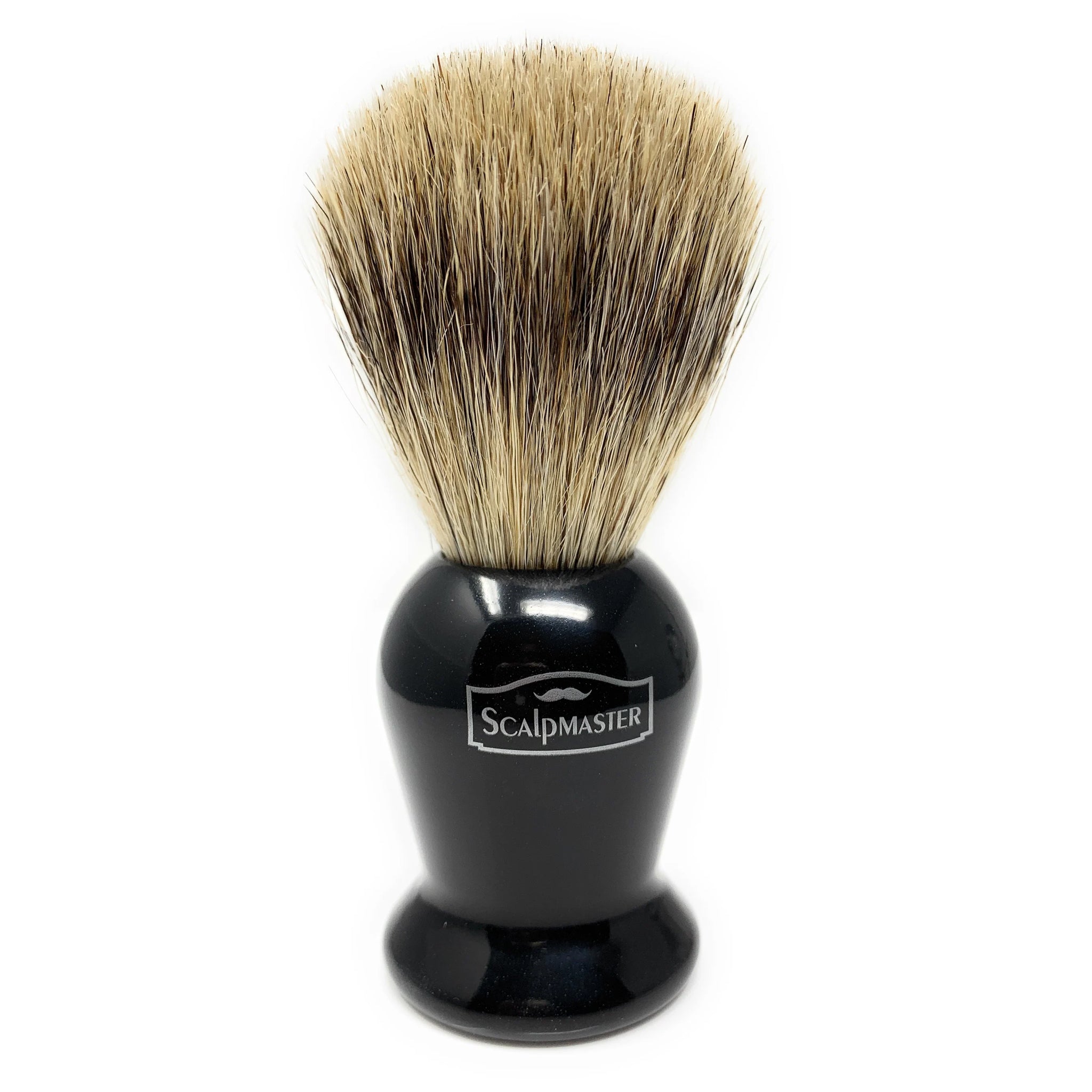 Premium Scalpmaster Boar & Badger Hair Shaving Brush with Black Handle (SB-17) - Perfect for Wet Shaving, Grooming Kits & Luxury Men's Skincare Routine