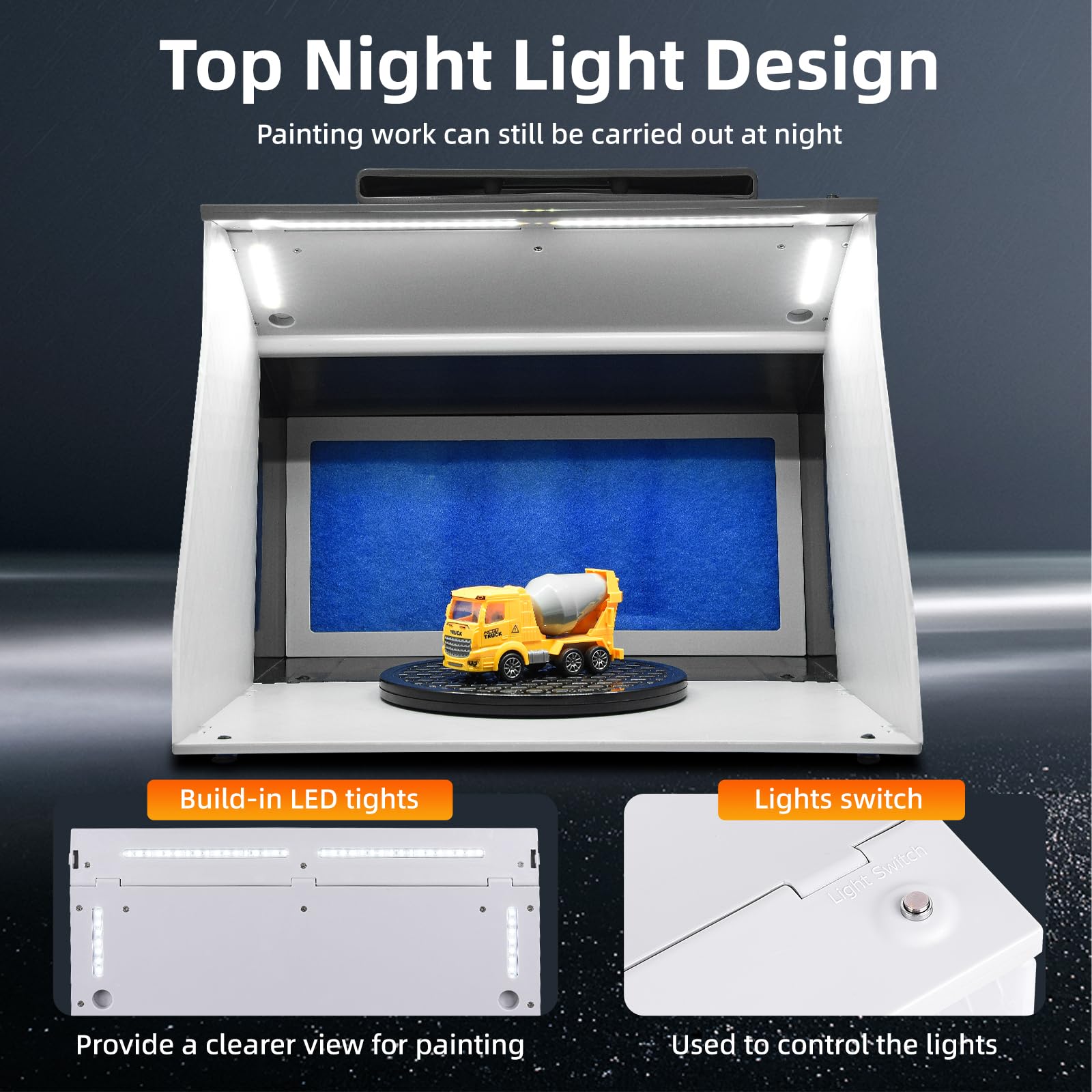 Professional Lya Vinyl Airbrush Spray Booth Kit with 4 LED Lights - Portable Painting Station for Models, Arts & Crafts - Perfect for Hobbyists, DIY Projects & Home Studios