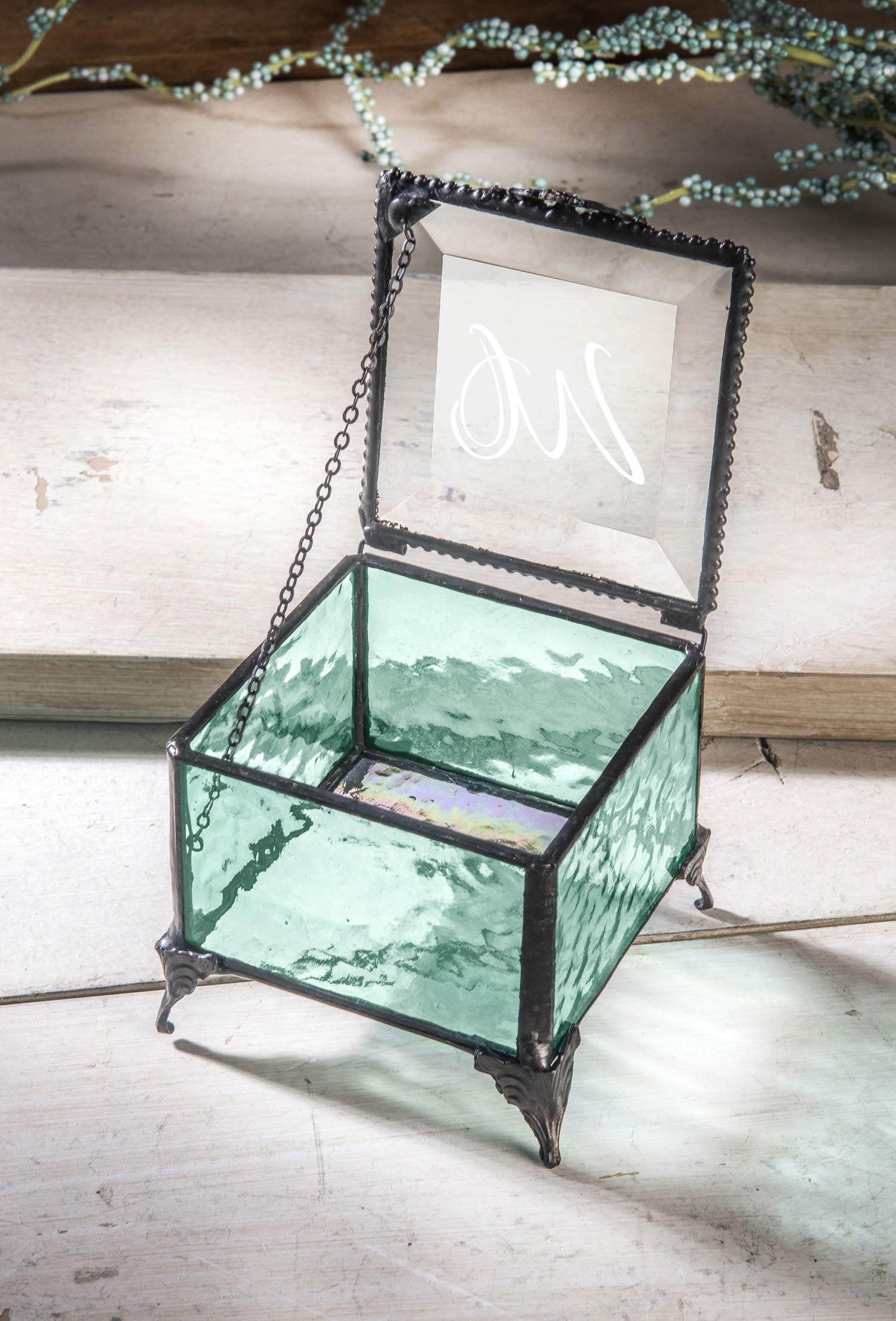Personalized Glass Jewelry Box - Vintage Keepsake Gift for Her, Home Decor & Storage