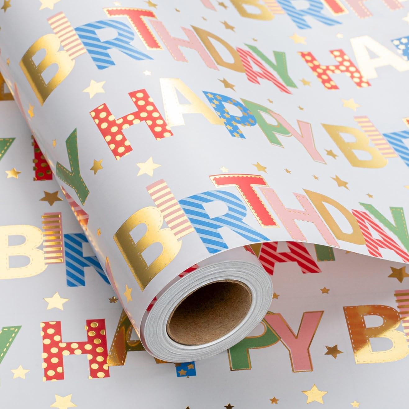 Merture Colorful Birthday Wrapping Paper Roll - 17