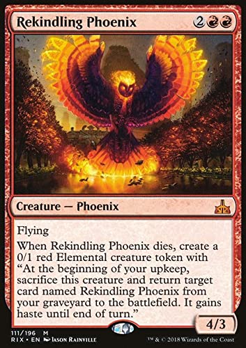 Magic: The Gathering Singles - Rekindling Phoenix (111/RIX) - Rivals of Ixalan Red Card for MTG Deck Building | Collectible Trading Card Game for Strategy & Competitive Play