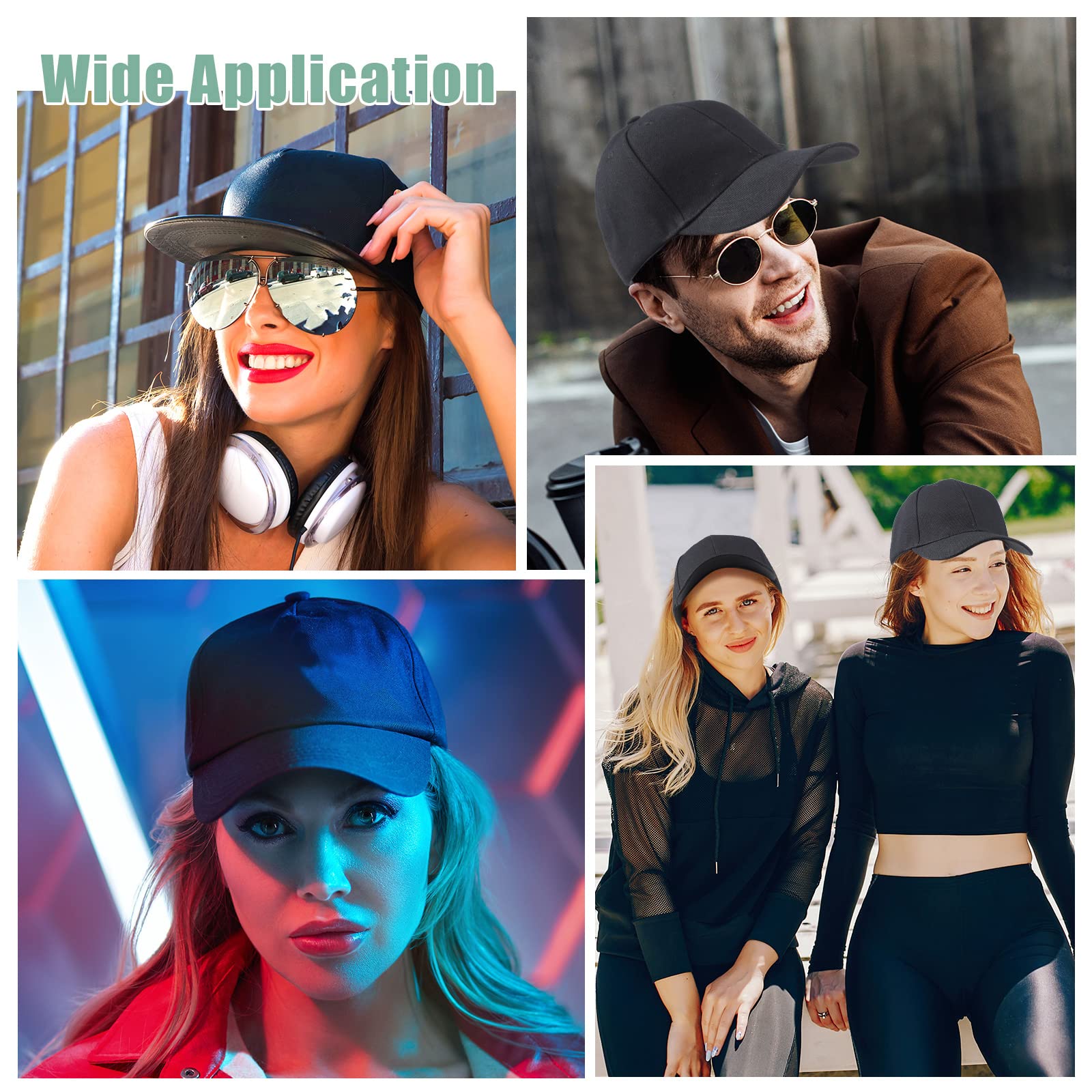 72 Pcs Bulk Plain Baseball Caps - Adjustable Back Strap Unisex Solid Color Dad Hats for Men & Women - Golf, Sports, Casual Wear (Black) - Perfect for Team Events, Promotions & Everyday Fashion