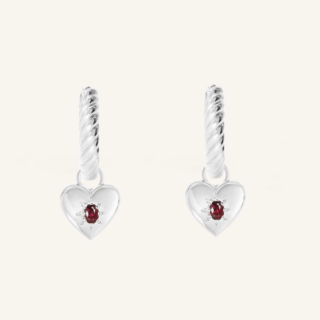 Elegant Rouge Heart Charm Hoop Earrings for Women - Perfect for Valentine's Day, Anniversary Gifts & Romantic Date Nights