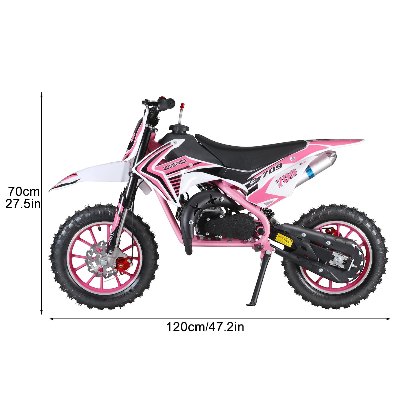 **49cc Gas Powered Mini Dirt Bike for Adults & Kids - Off-Road Motorcycle with Front & Rear Disc Brakes, Max Speed 30KM/H - Perfect for Trail Riding, Backyard Fun & Off-Road Adventures**