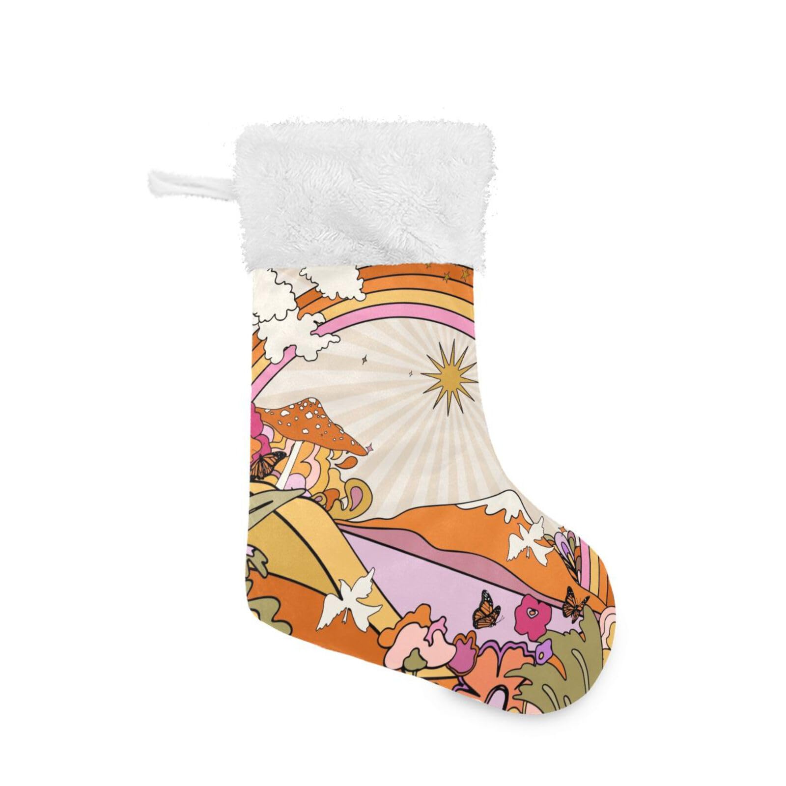 Vintage Hippie Landscape Christmas Stockings - 17
