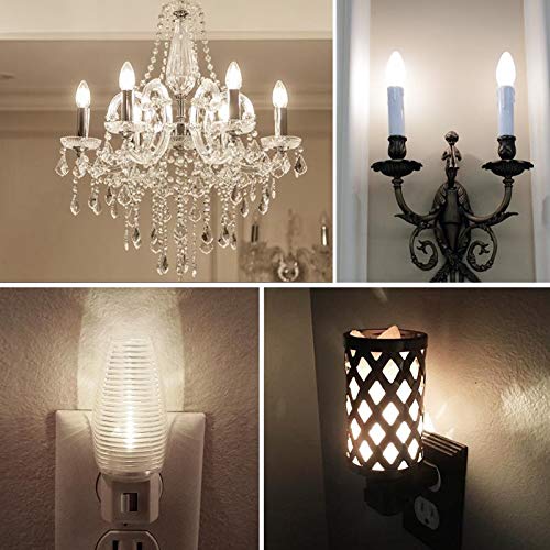 Emotionlite C7 Candelabra LED Light Bulbs - E12 Base, 4W 5W 6W 7W (Incandescent Equivalent), 5000K Neutral White, Clear - 8 Pack - Perfect for Chandeliers, Night Lights, and Decorative Lighting