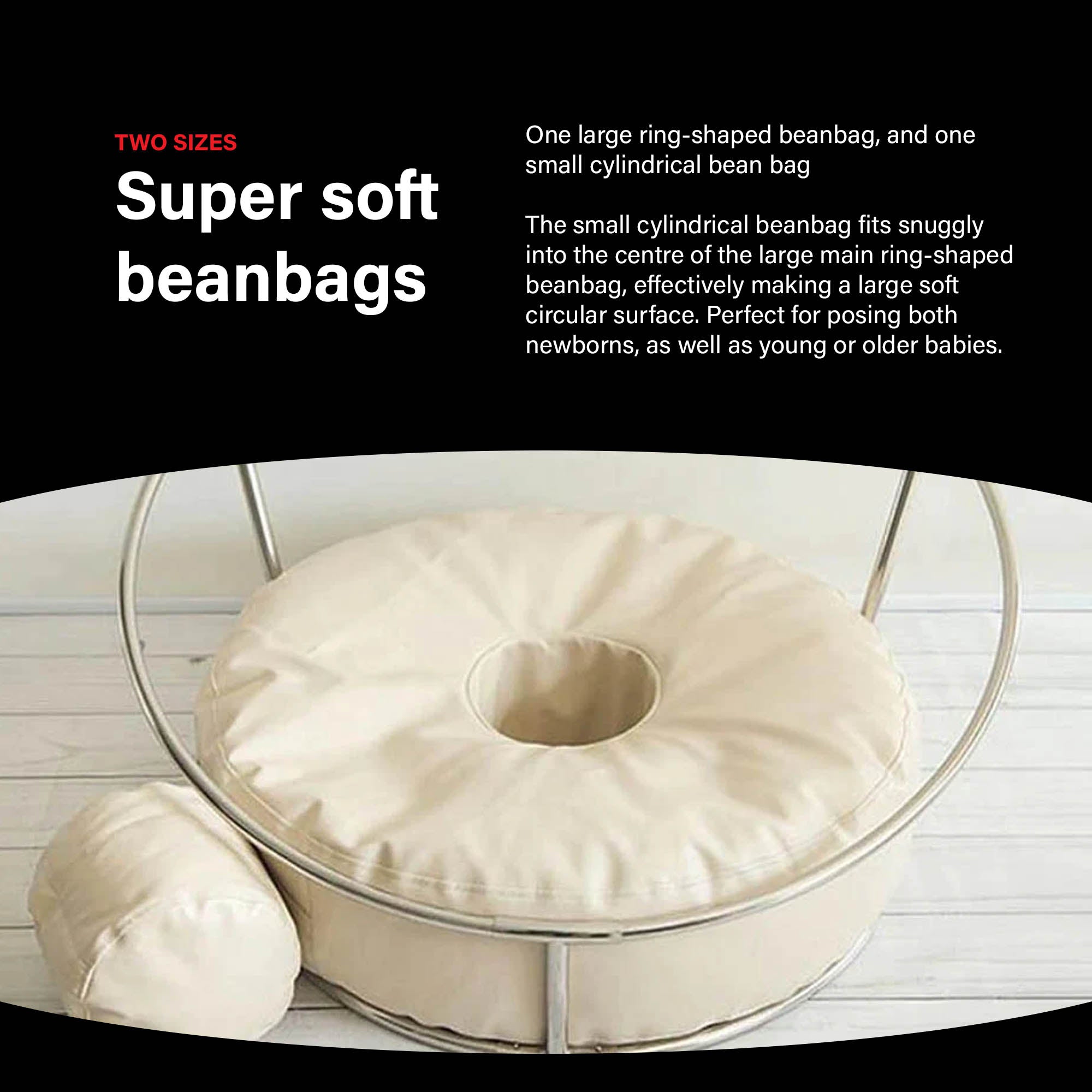 Baby Posing Bean Bag Chair with Removable Frame - Soft Photoshoot Prop for Newborns & Infants | Perfect for Studio Photography, Home Portraits & Nursery Decor (Filling Not Included)
