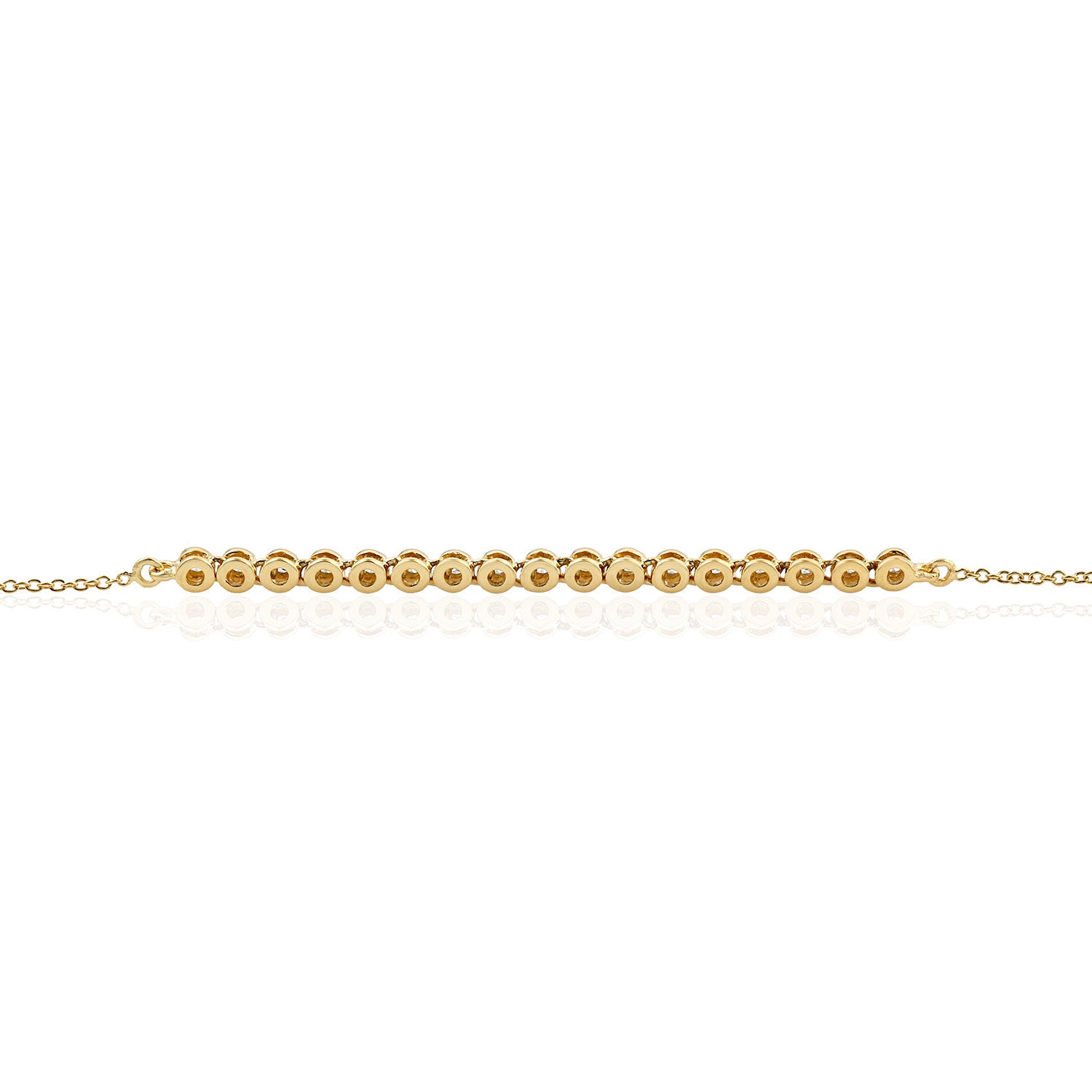 18K Solid Gold Bezel Set Diamond Bracelet - Flexible & Fixed Designer Jewelry for Women, Perfect Gift for Anniversary, Wedding & Special Occasions