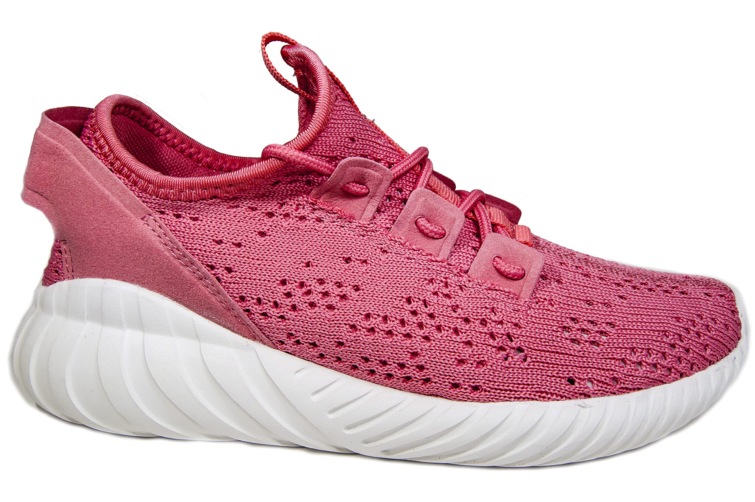 Women's Lightweight Comfort Knit Sneakers - Pink Lace-Up Casual Walking Shoes for Women | Perfect for Workout, Travel & Everyday Wear